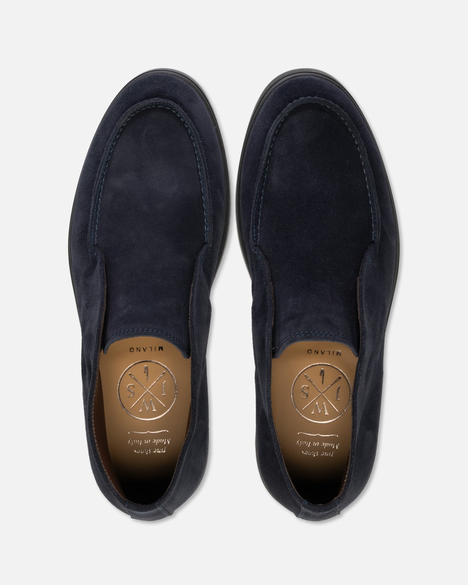 J.W.SAX MILANO Polacchini Slip On in Camoscio Blu