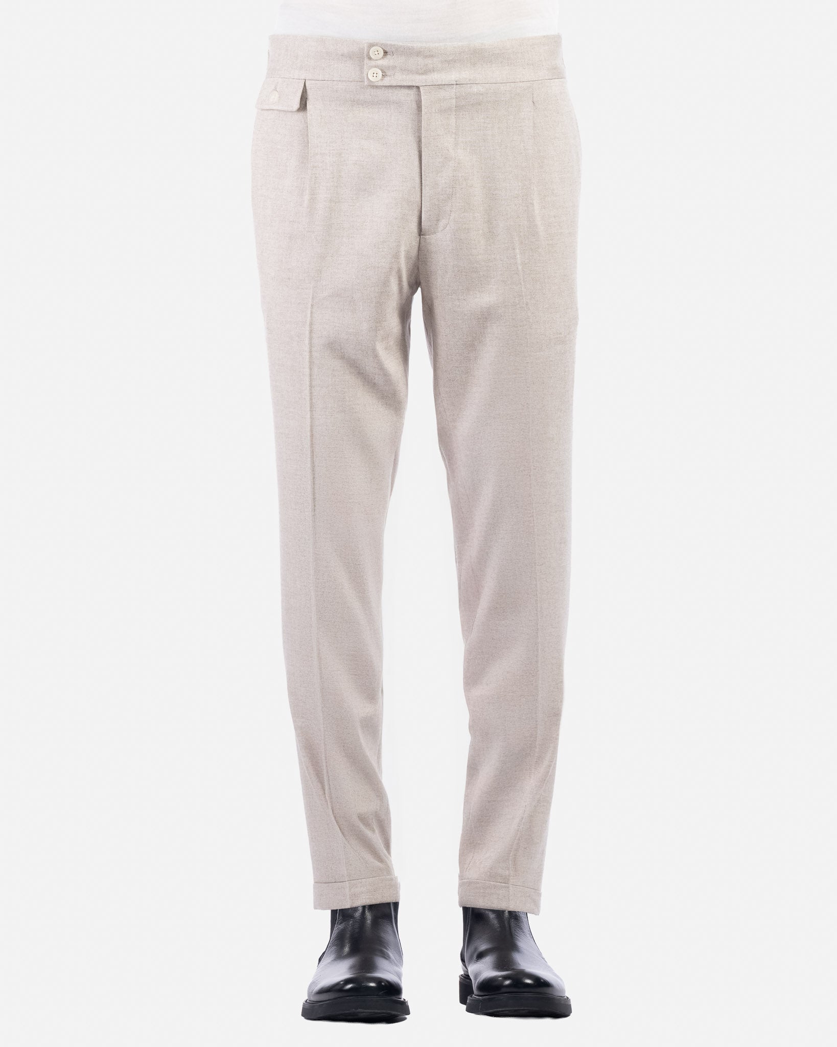 J.W.SAX MILANO Pantaloni in Flanella Leggera Sabbia
