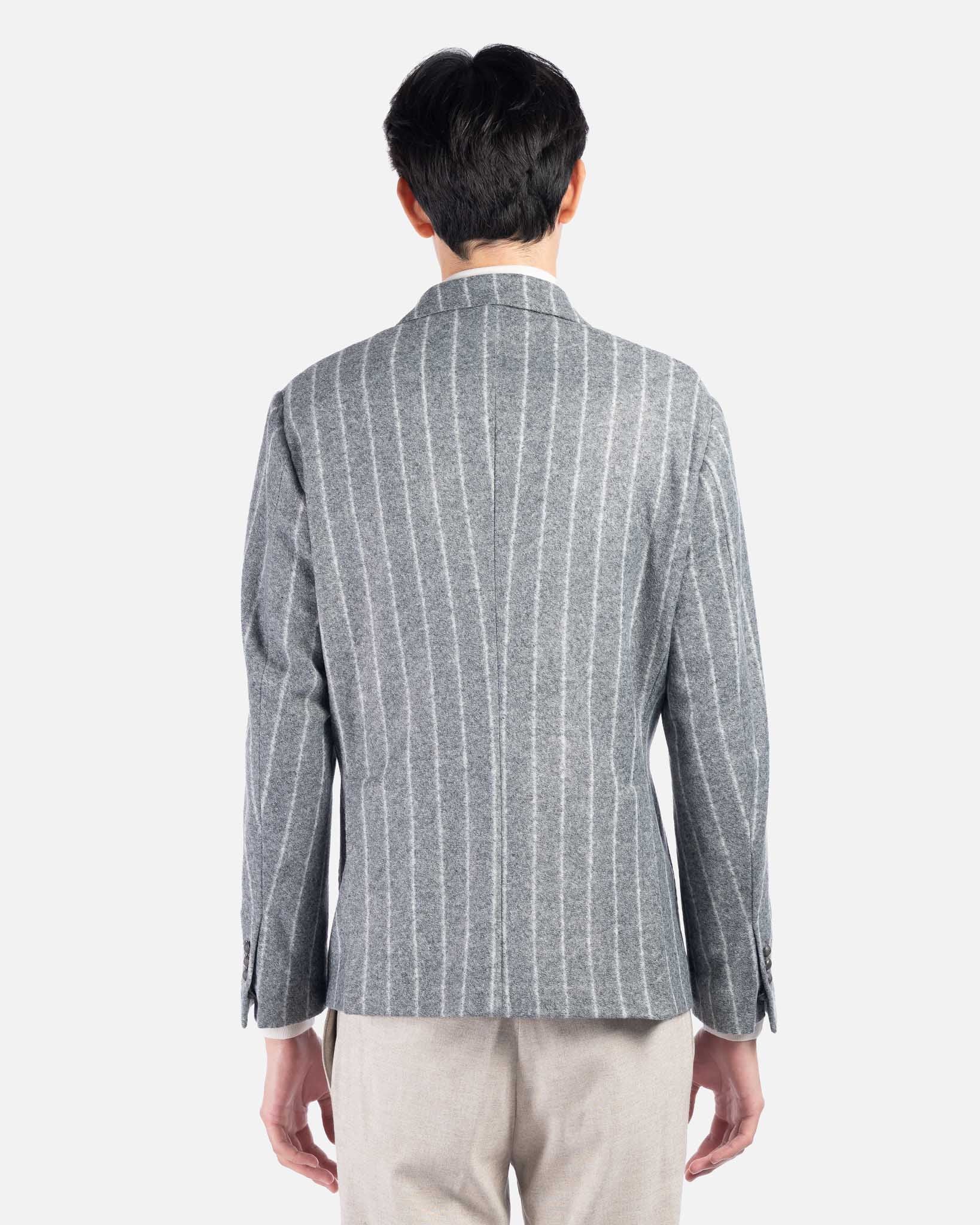 J.W.SAX MILANO Giacca Doppiopetto in Lana a Righe