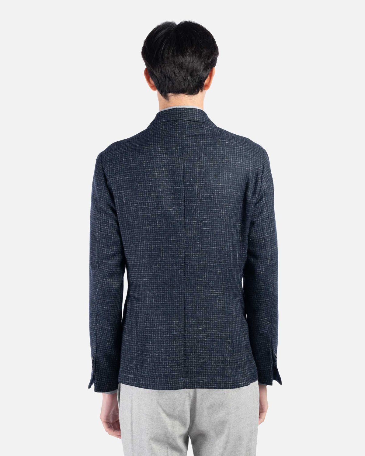 J.W.SAX MILANO Giacca in Lana Pied de Poule Blu