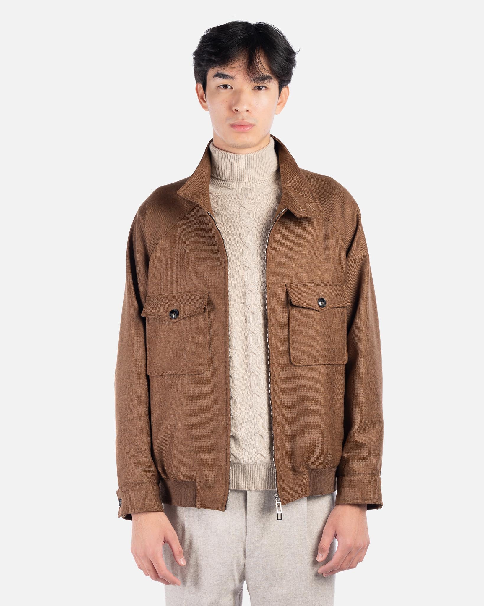 J.W.SAX MILANO Bomber in Lana Cuoio