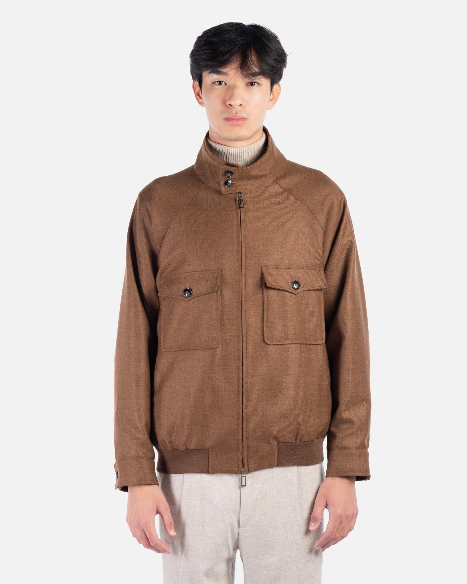 J.W.SAX MILANO Bomber in Lana Cuoio