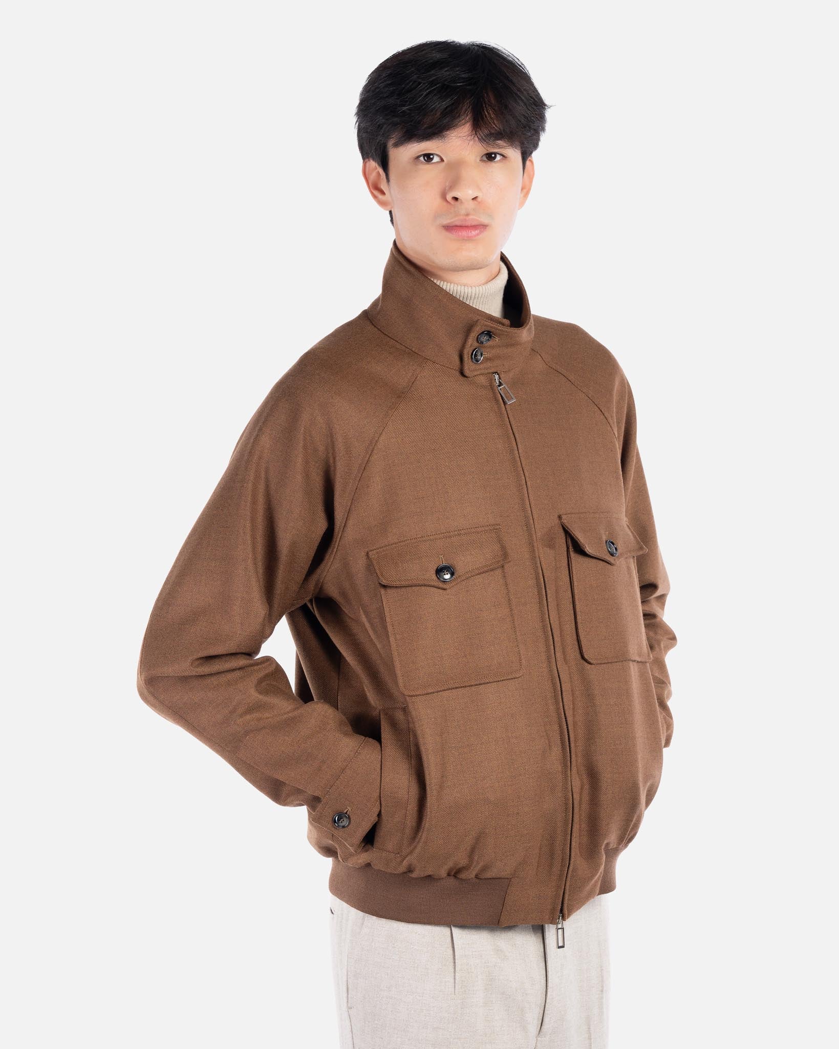 J.W.SAX MILANO Bomber in Lana Cuoio