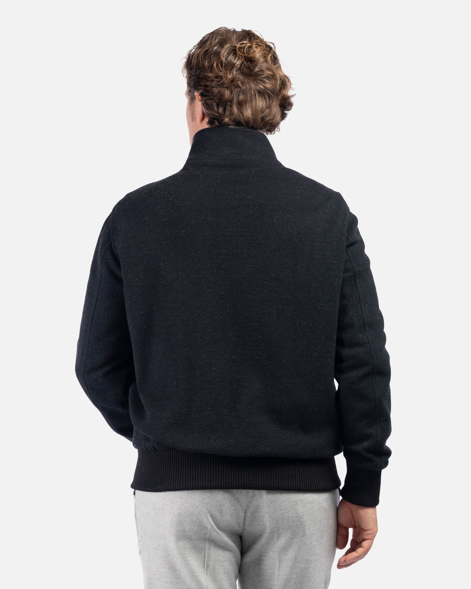 J.W.SAX MILANO Bomber in Lana Chevron