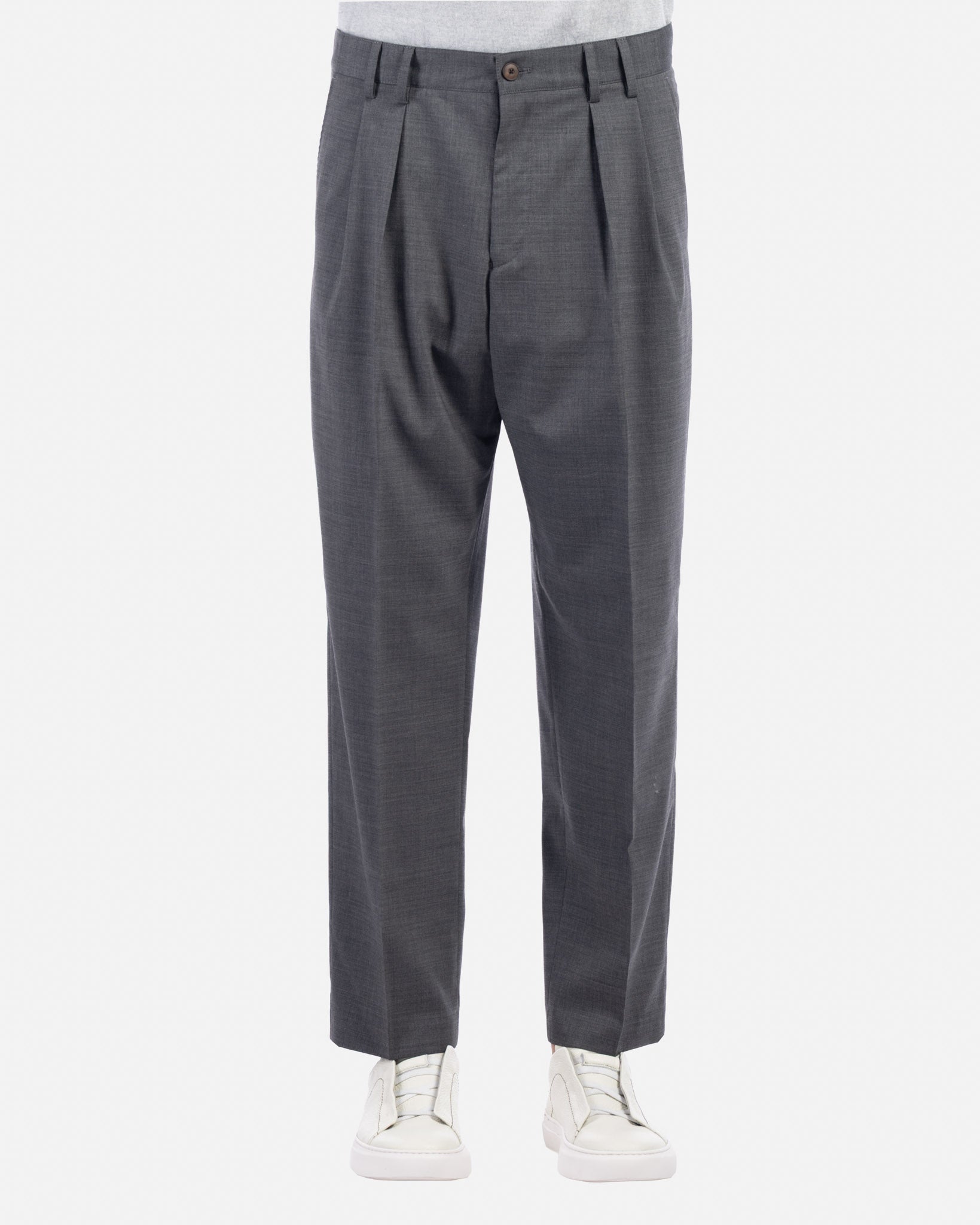 J.W.SAX MILANO Pantalone in Lana All Season con Doppia Pences