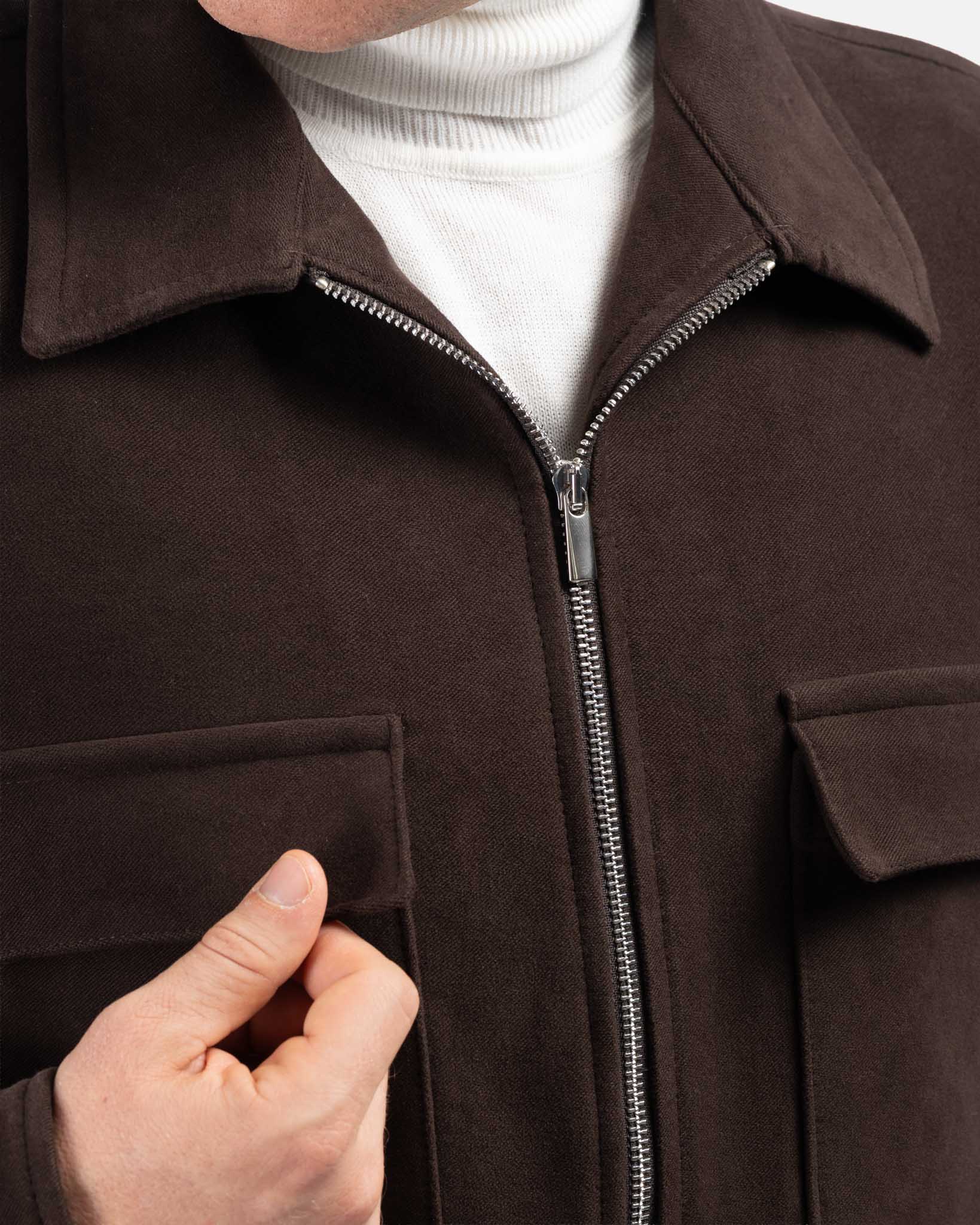 J.W.SAX MILANO Overshirt in Fustagno Marrone