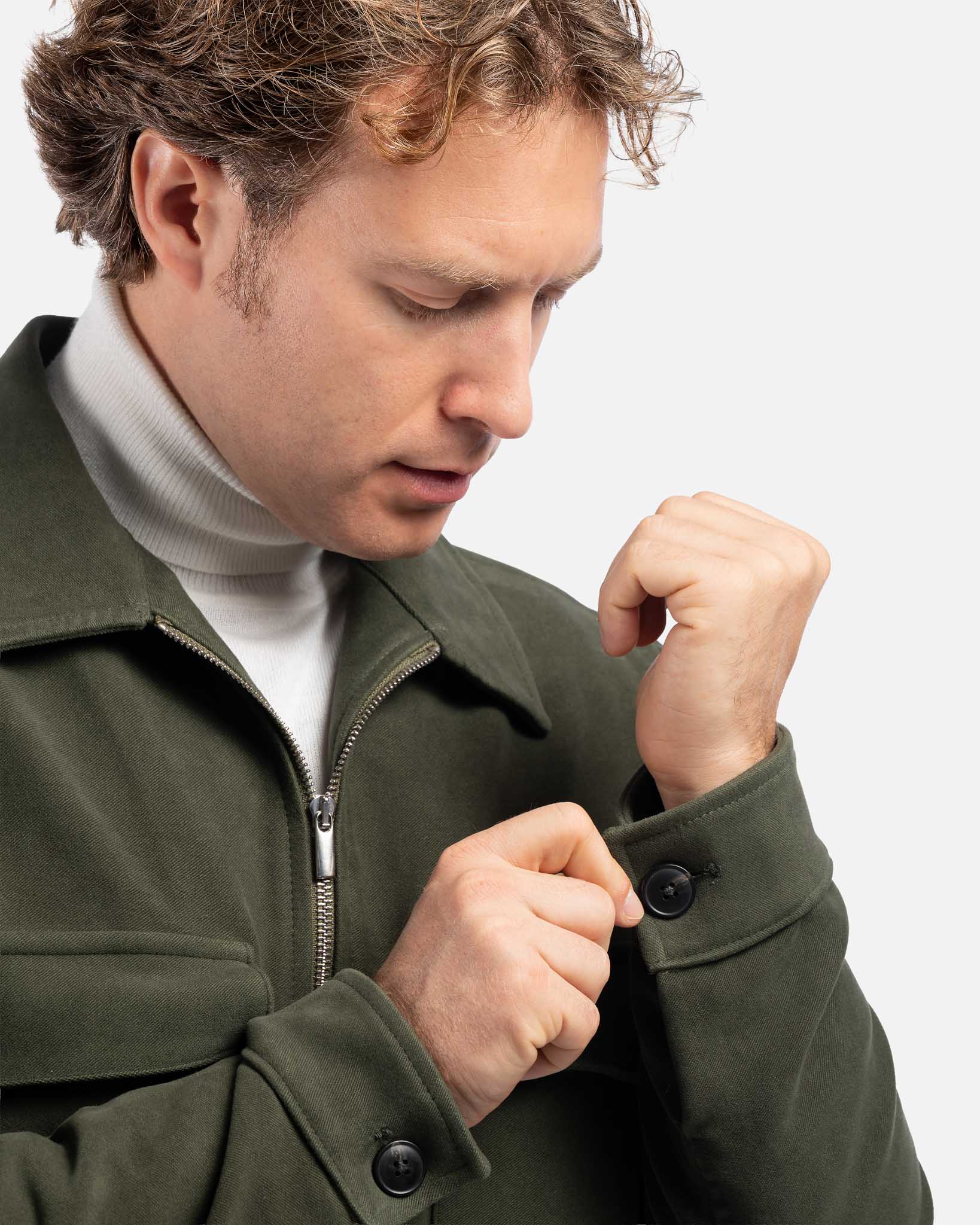 J.W.SAX MILANO Overshirt in Fustagno Verde