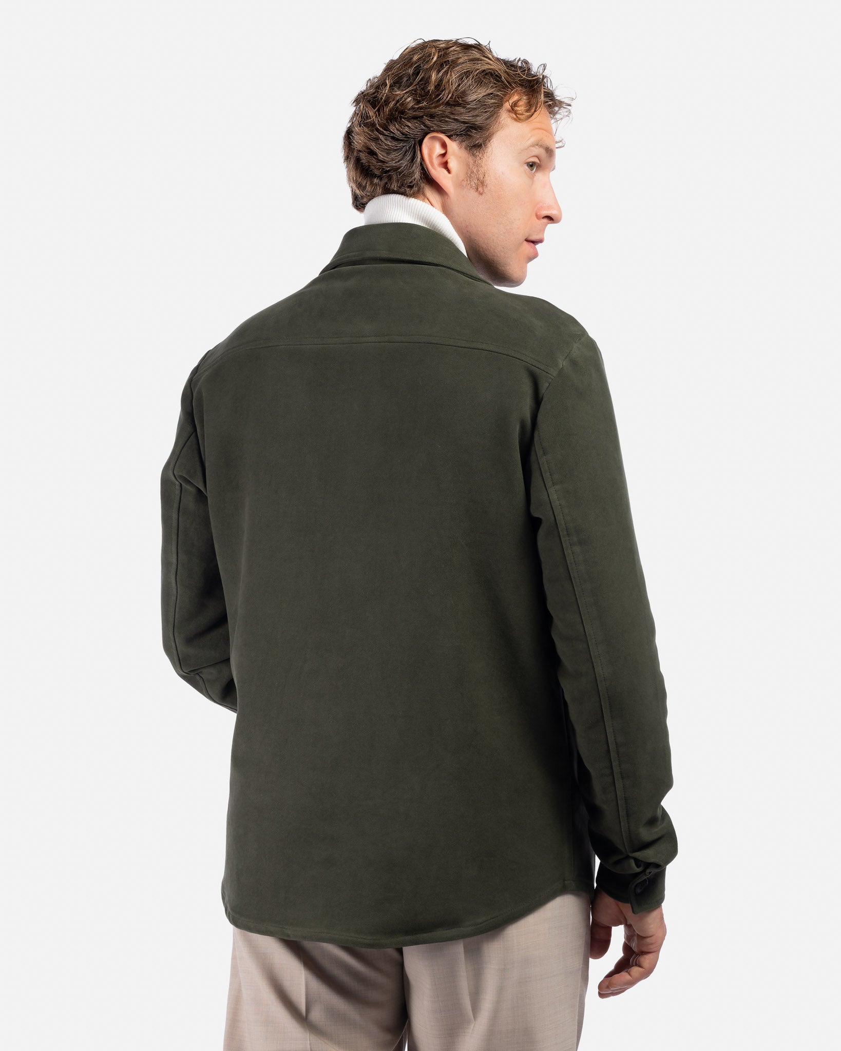 J.W.SAX MILANO Overshirt in Fustagno Verde