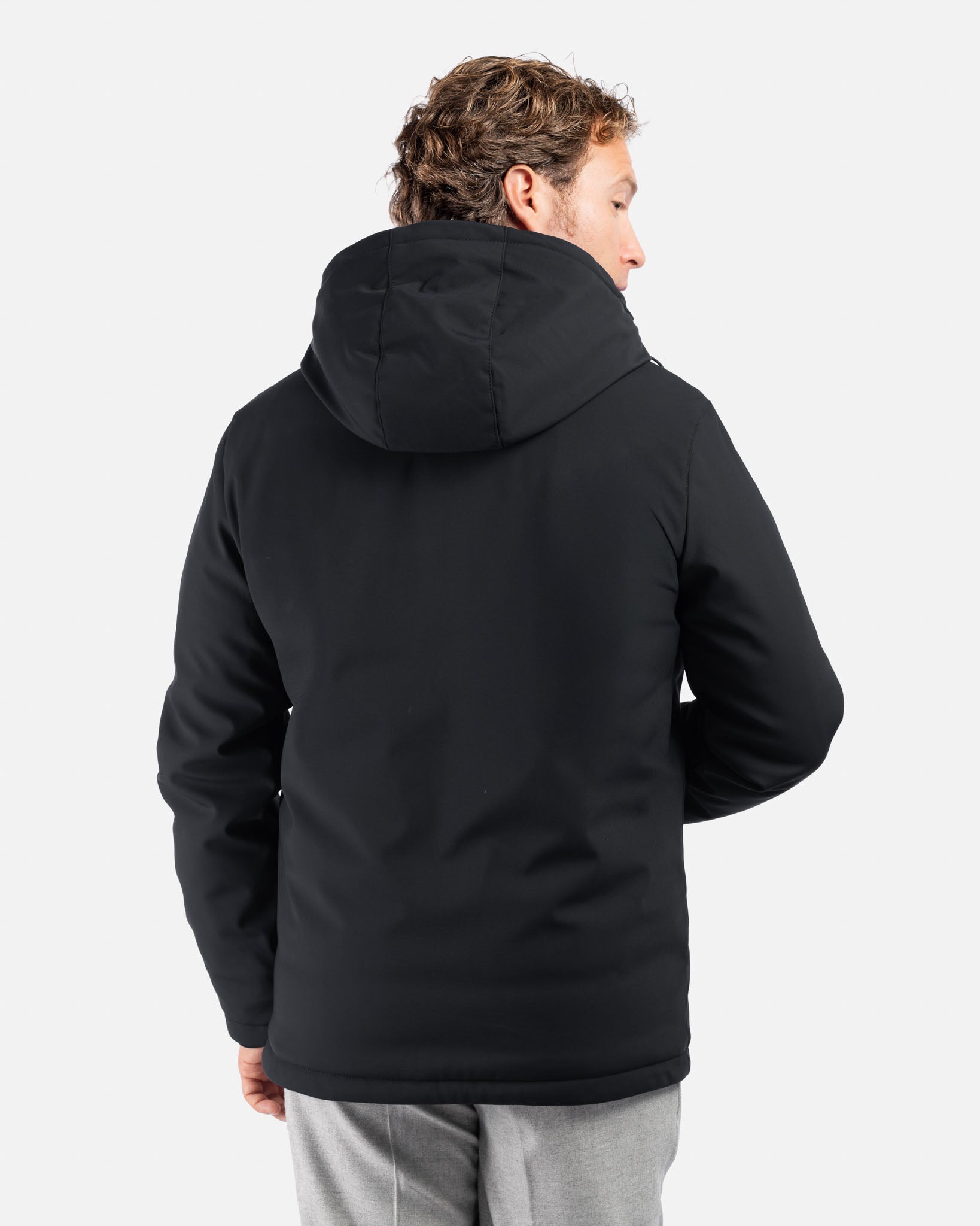 J.W.SAX MILANO Giubbino Nero in Tessuto Tecnico Stretch