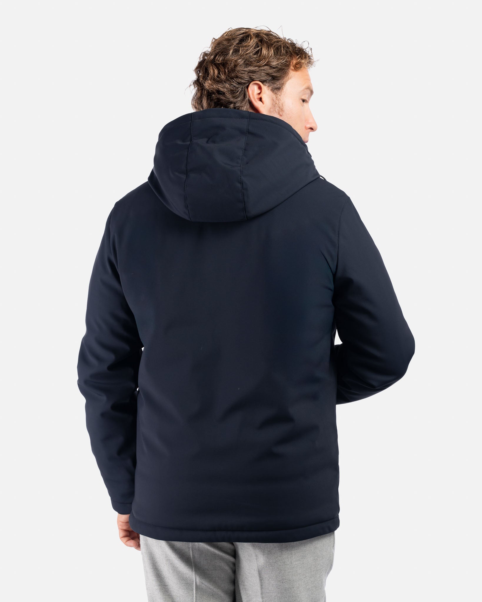 J.W.SAX MILANO Giubbino Blu in Tessuto Tecnico Stretch