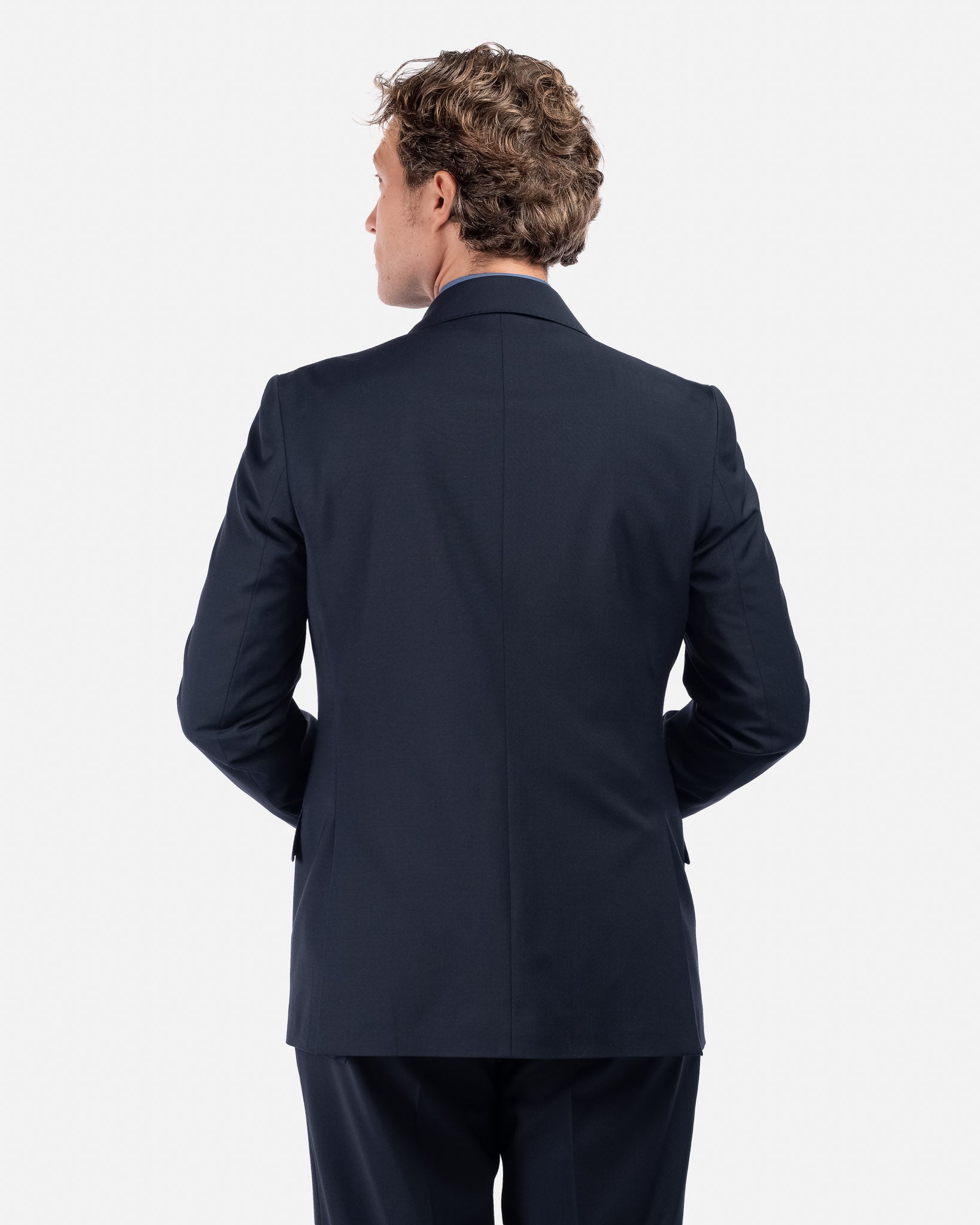 J.W.SAX MILANO Abito Doppiopetto Blu con Rever Ampio All Season