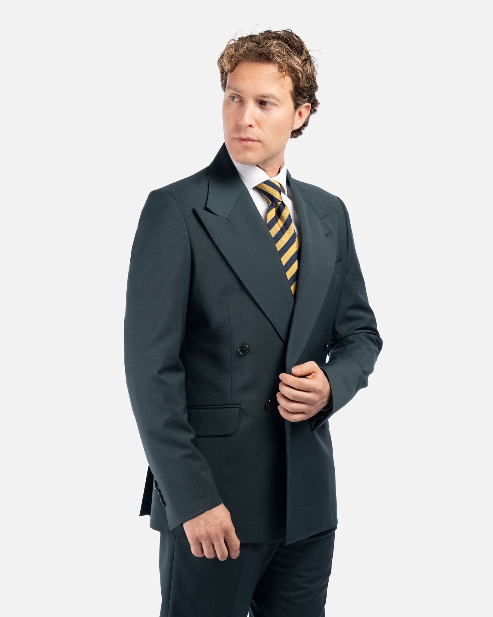 J.W.SAX MILANO Abito Doppiopetto Verde con Rever Ampio All Season