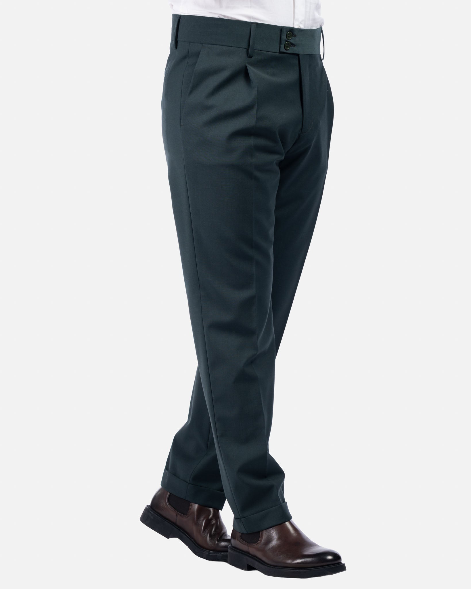 J.W.SAX MILANO Abito Doppiopetto Verde con Rever Ampio All Season