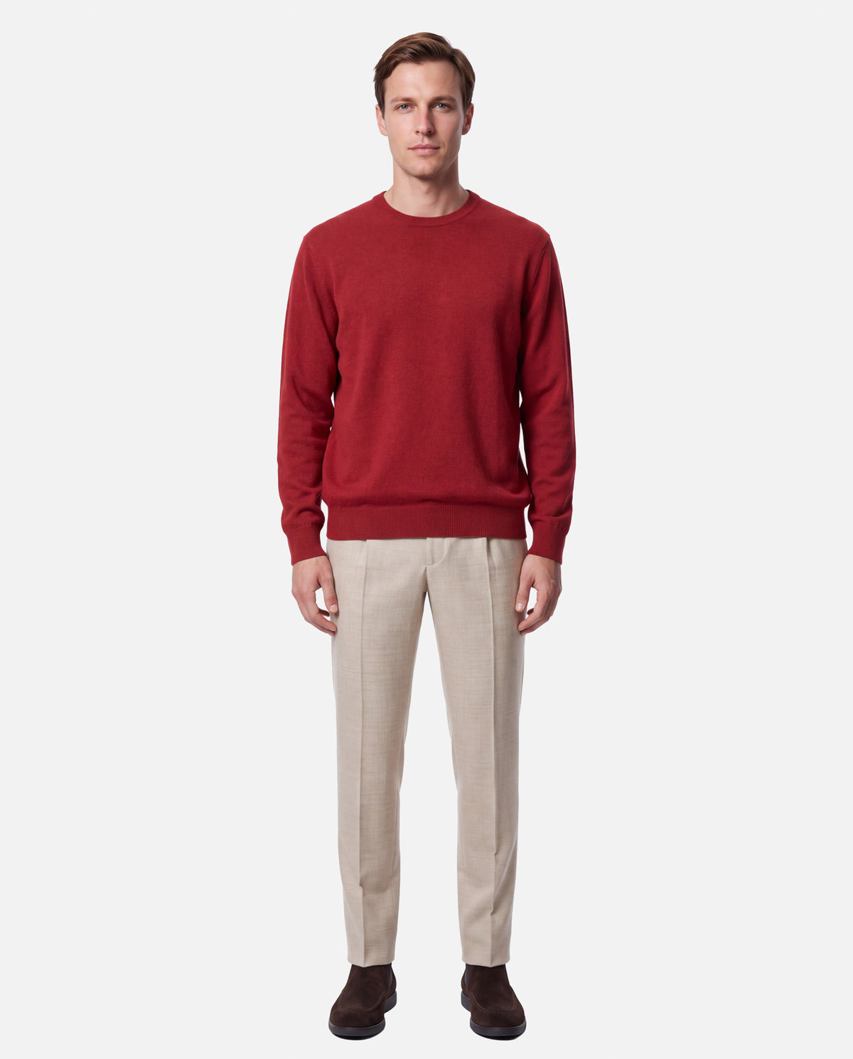 J.W.SAX MILANO Maglione in Lana Merino Extrafine e Cashmere - Finezza 12