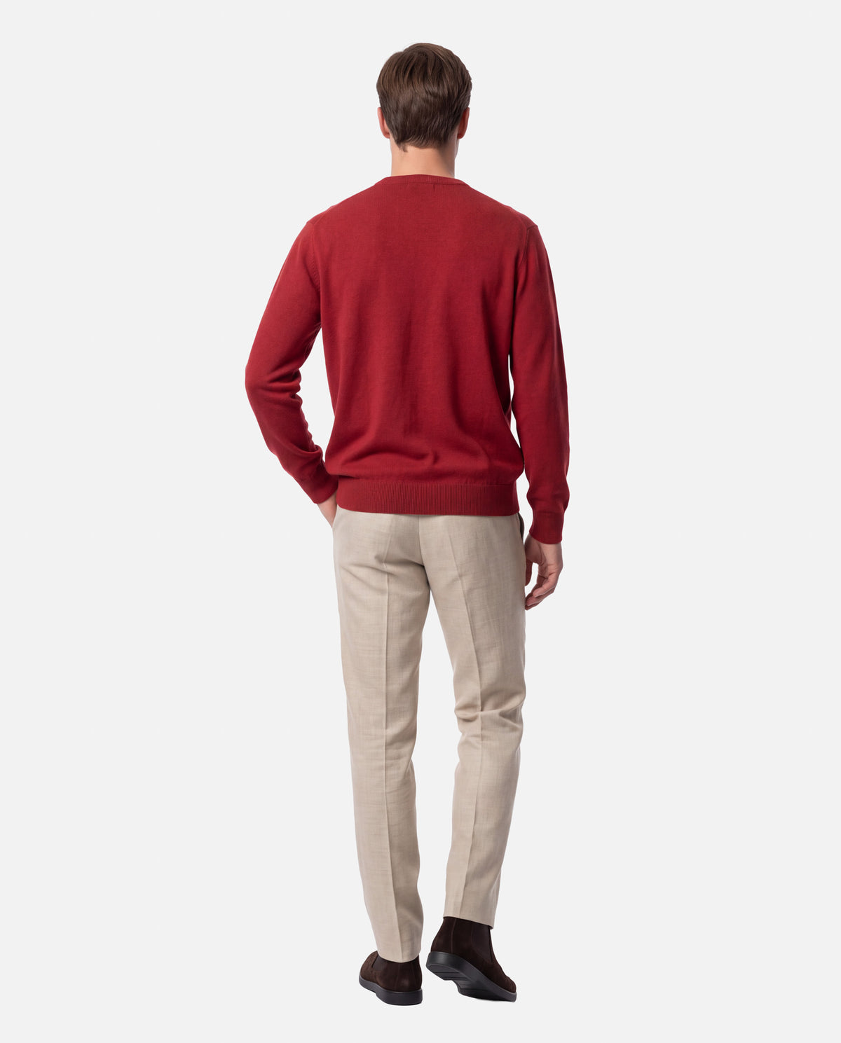 J.W.SAX MILANO Maglione in Lana Merino Extrafine e Cashmere - Finezza 12