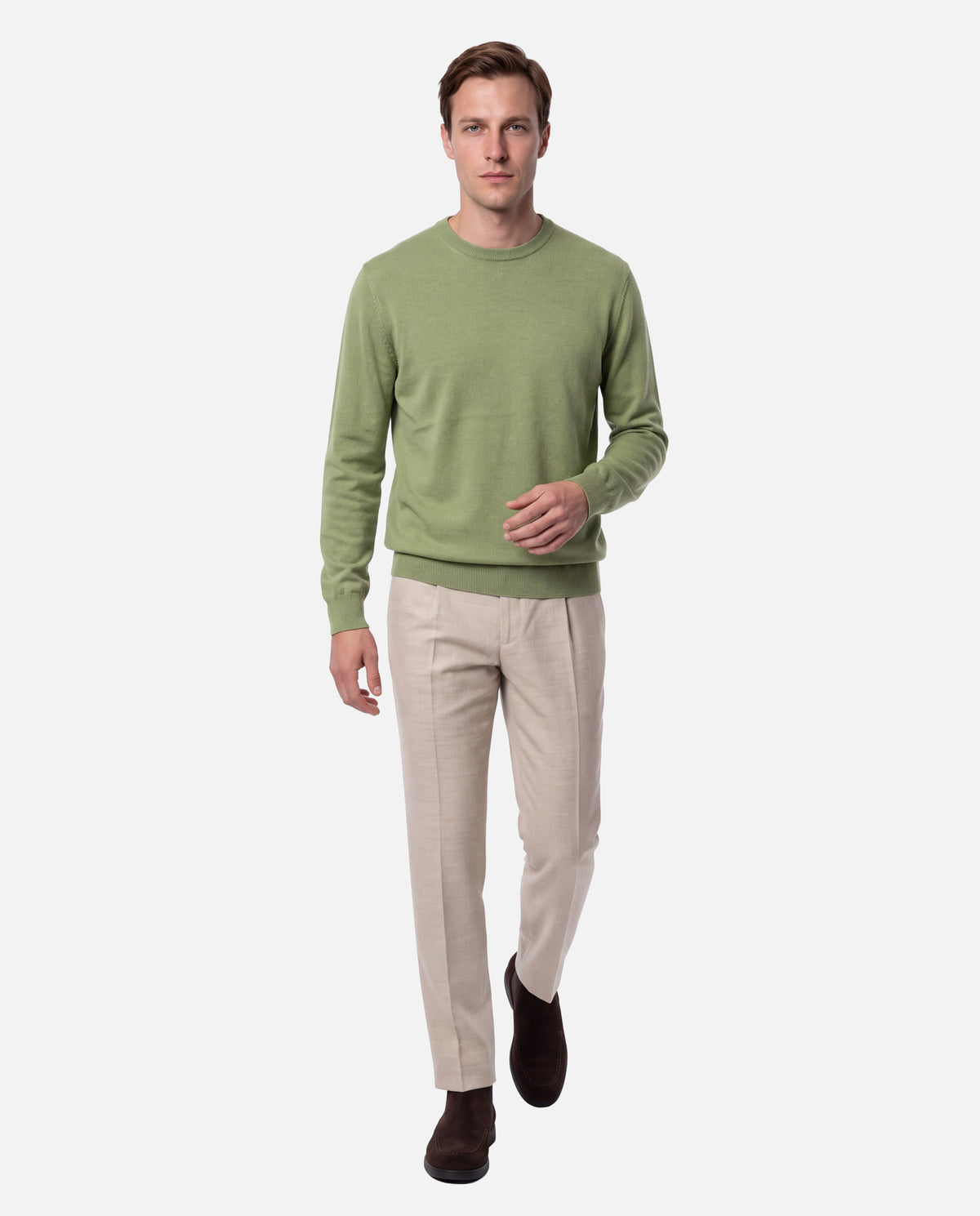 J.W.SAX MILANO Maglione in Lana Merino Extrafine e Cashmere - Finezza 12
