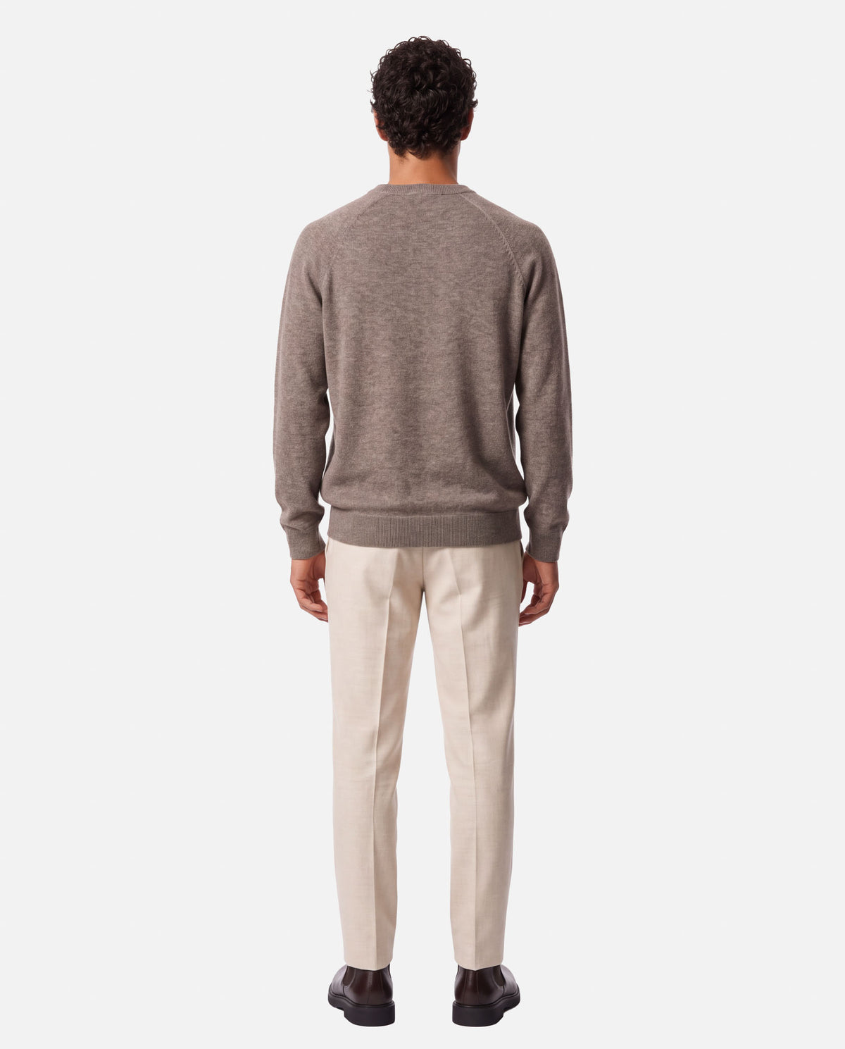 J.W.SAX MILANO Maglione Taglio Felpa in Lana e Cashmere Tortora - Finezza 12