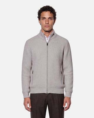 Cardigan in Puro Cashmere a Coste con Zip - Finezza 7