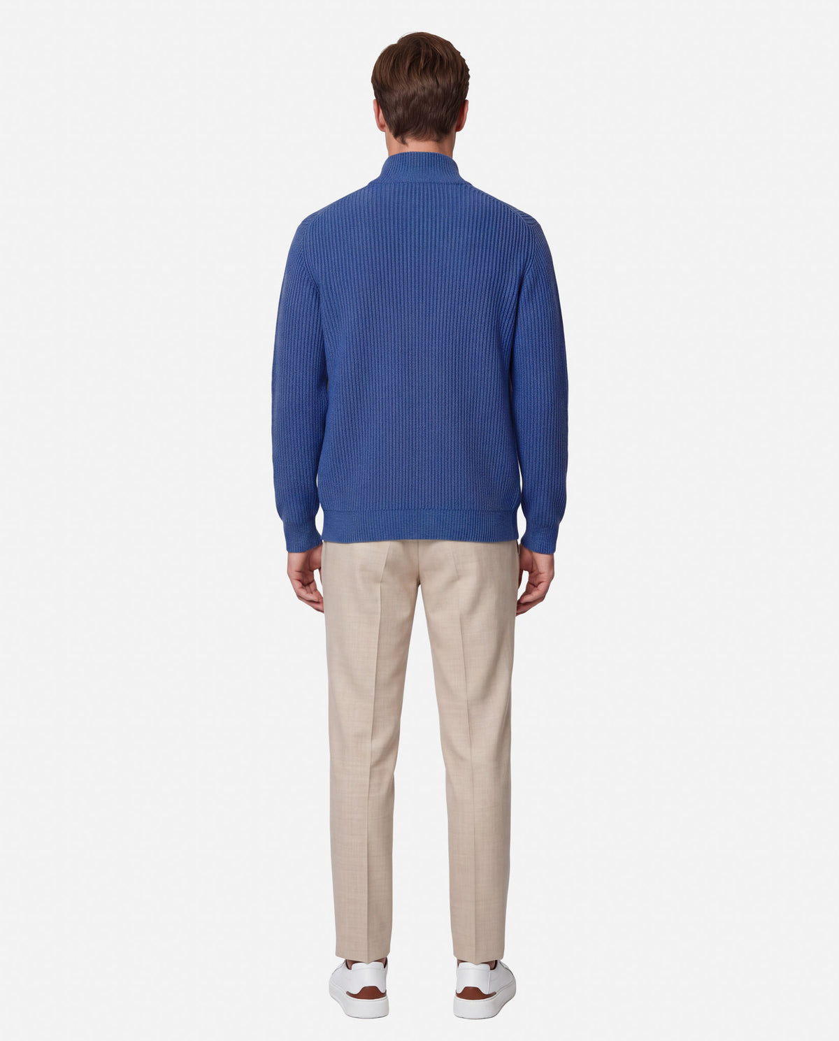 J.W.SAX MILANO Cardigan in Puro Cashmere a Coste con Zip - Finezza 7