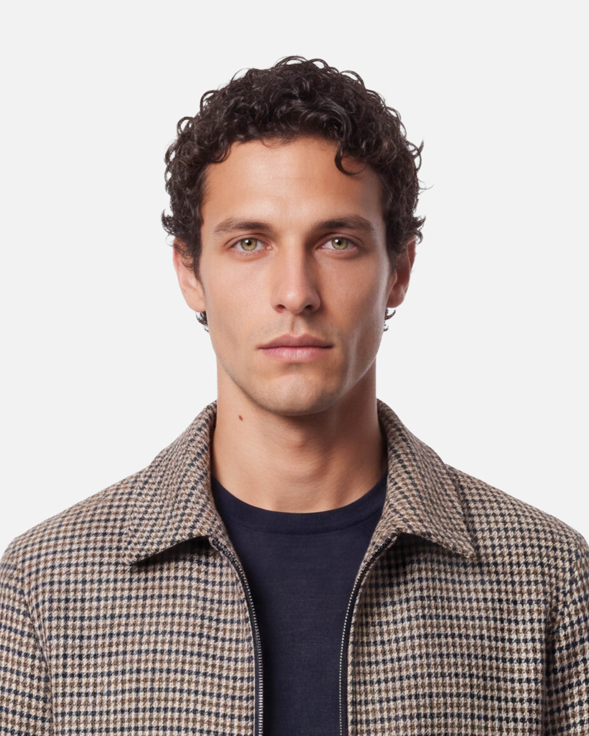 J.W.SAX MILANO Giubbino Pied de Poule con Collo Camicia