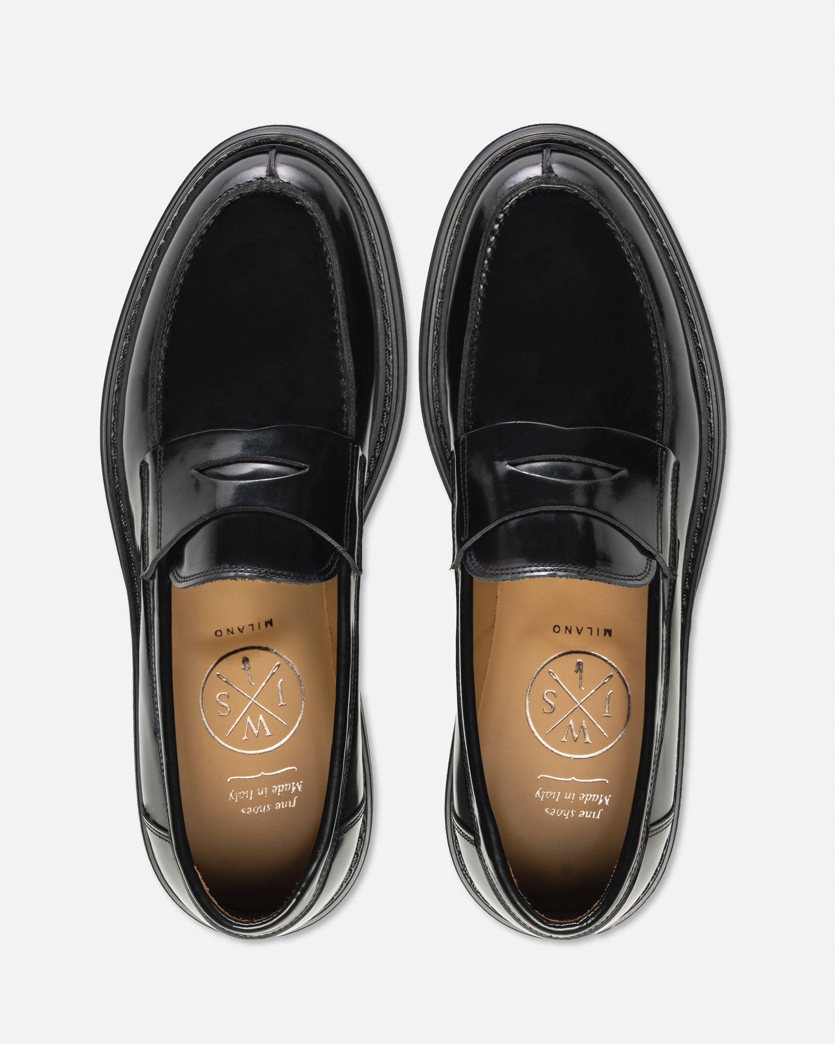 Mocassino Penny Nero con Suola in Gomma