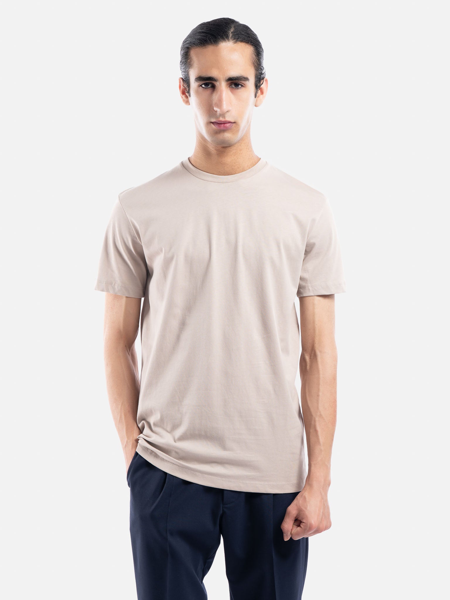 J.W.SAX MILANO T-shirt Girocollo in Puro Cotone