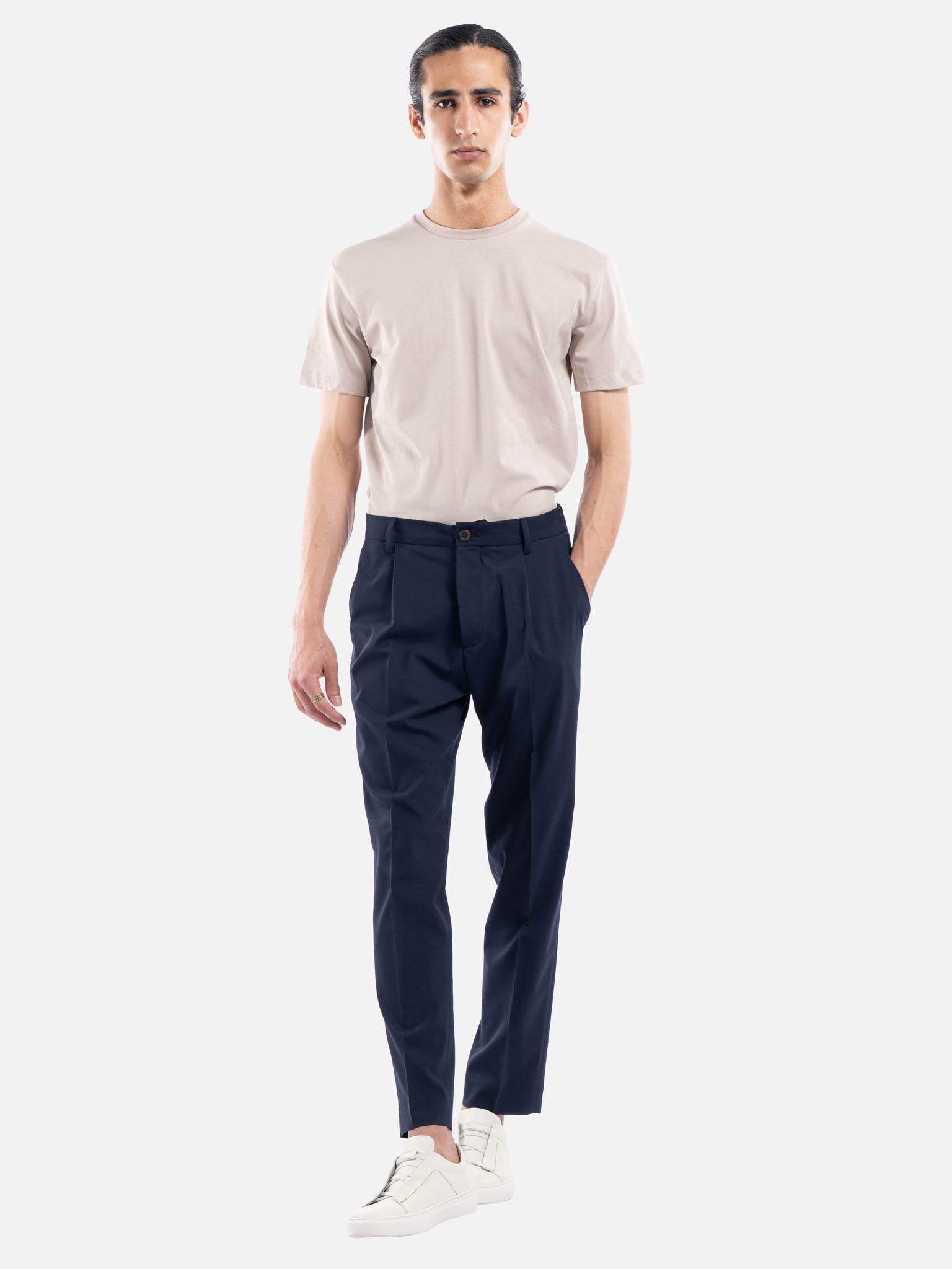 J.W.SAX MILANO T-shirt Girocollo in Puro Cotone