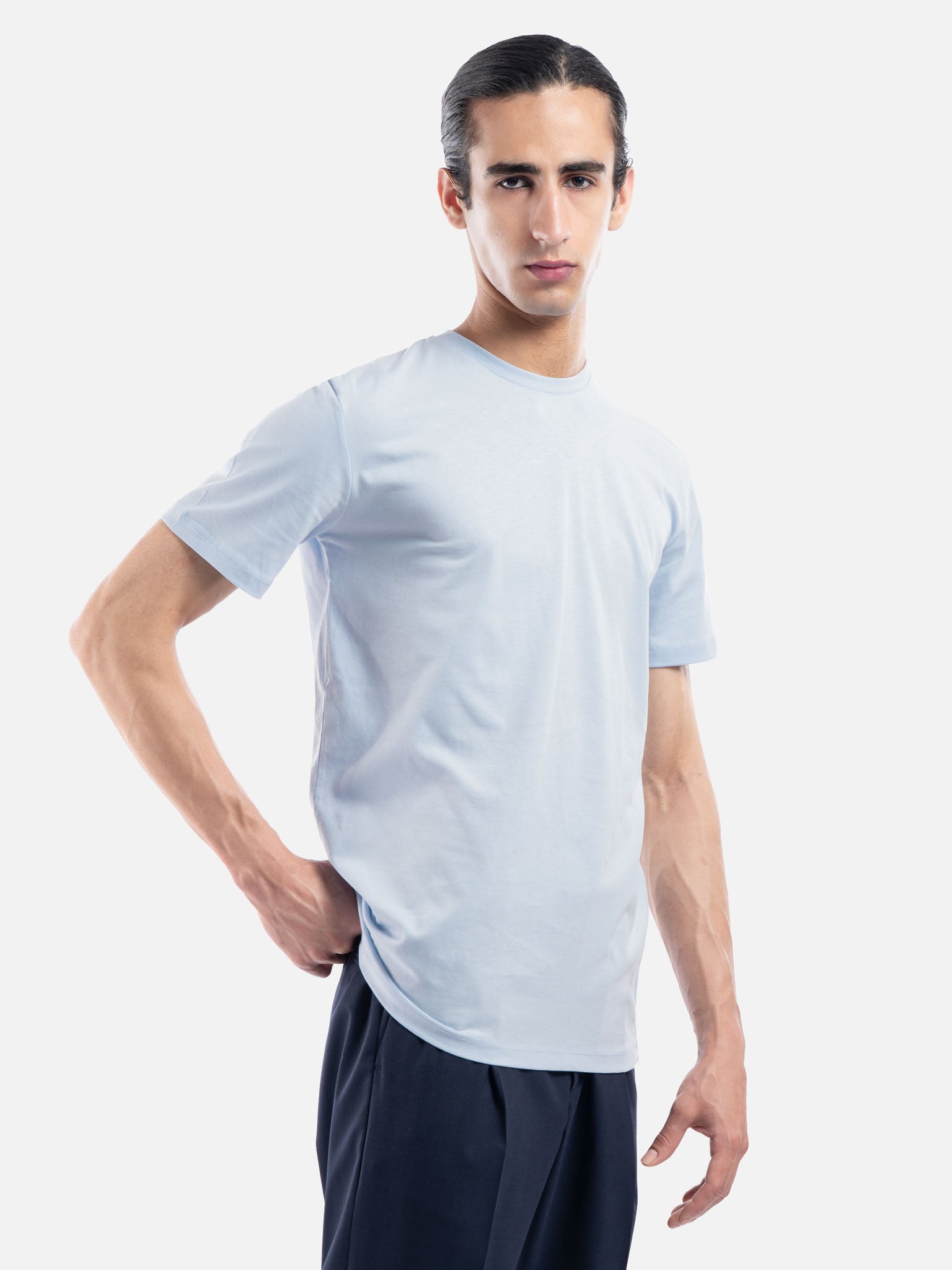 J.W.SAX MILANO T-shirt Girocollo in Puro Cotone