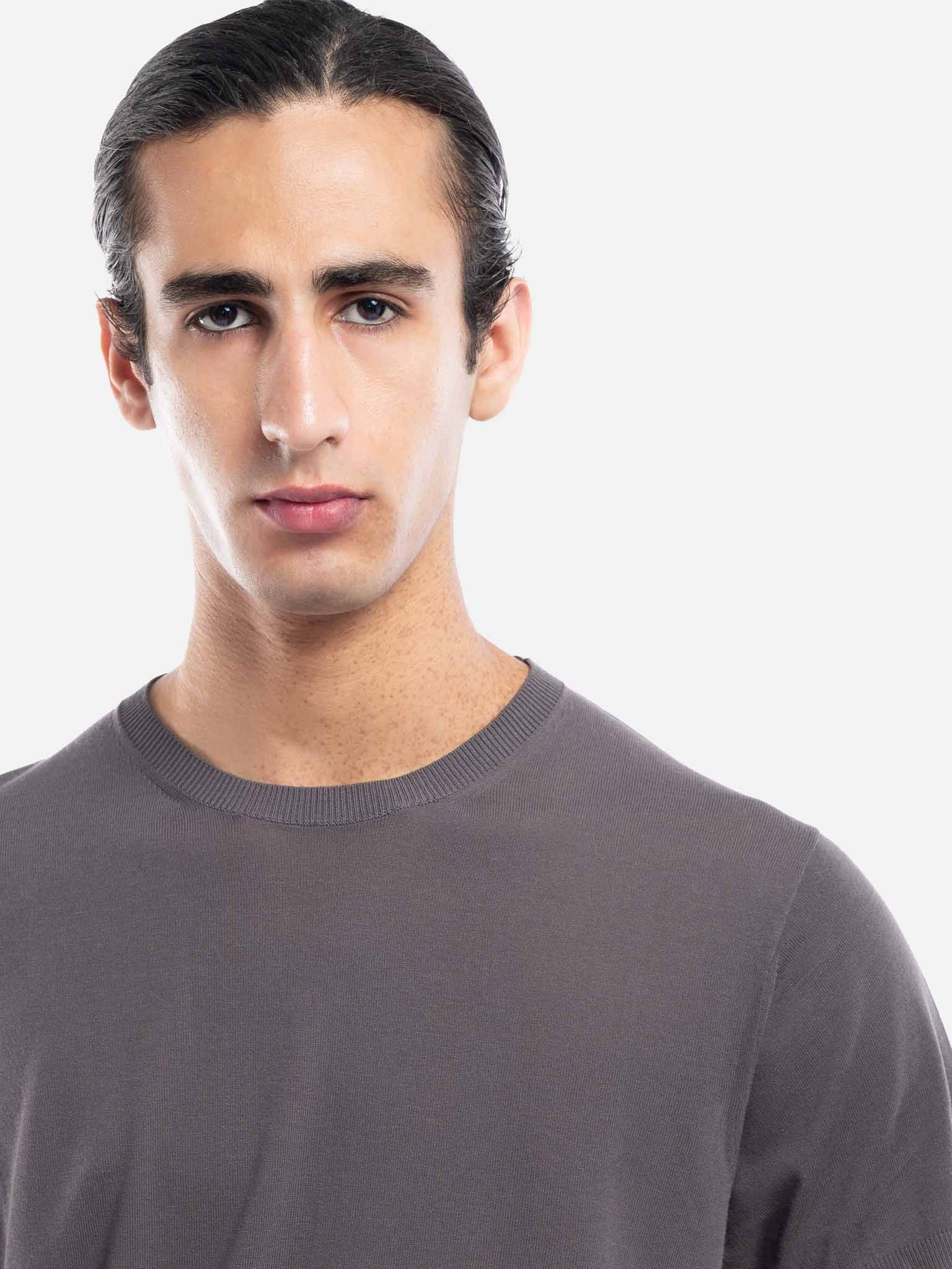J.W.SAX MILANO Girocollo a Maniche Corte in Cotone e Lino