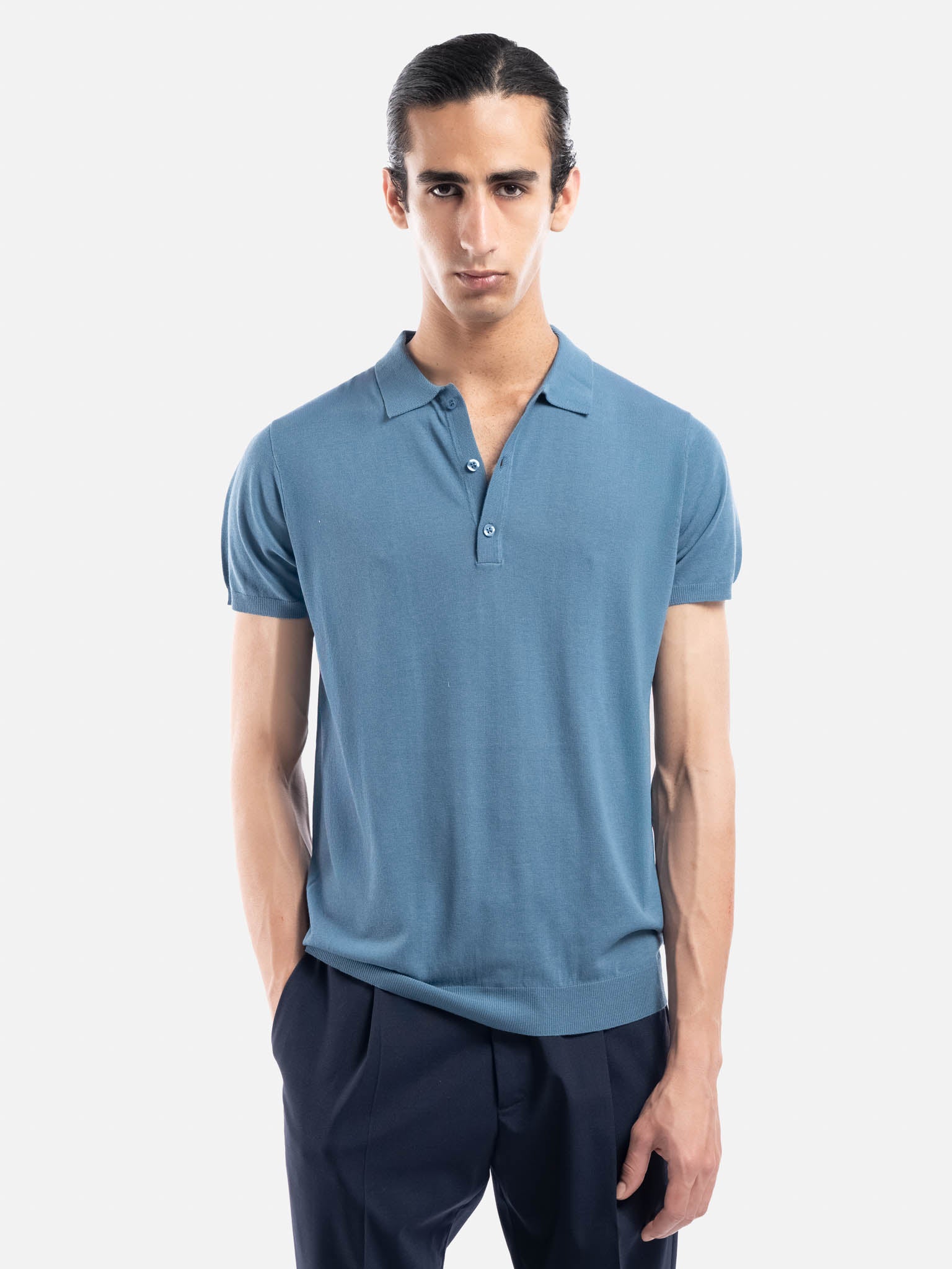 J.W.SAX MILANO Polo in Cotone e Lino