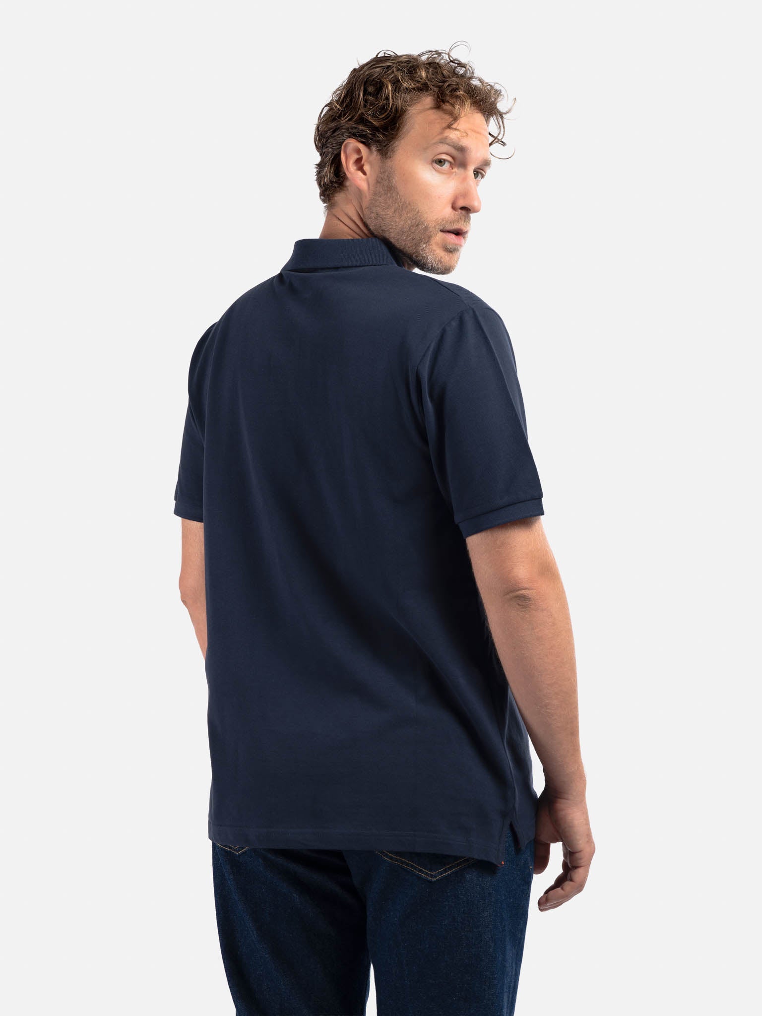 J.W.SAX MILANO Polo in Piquet Blu