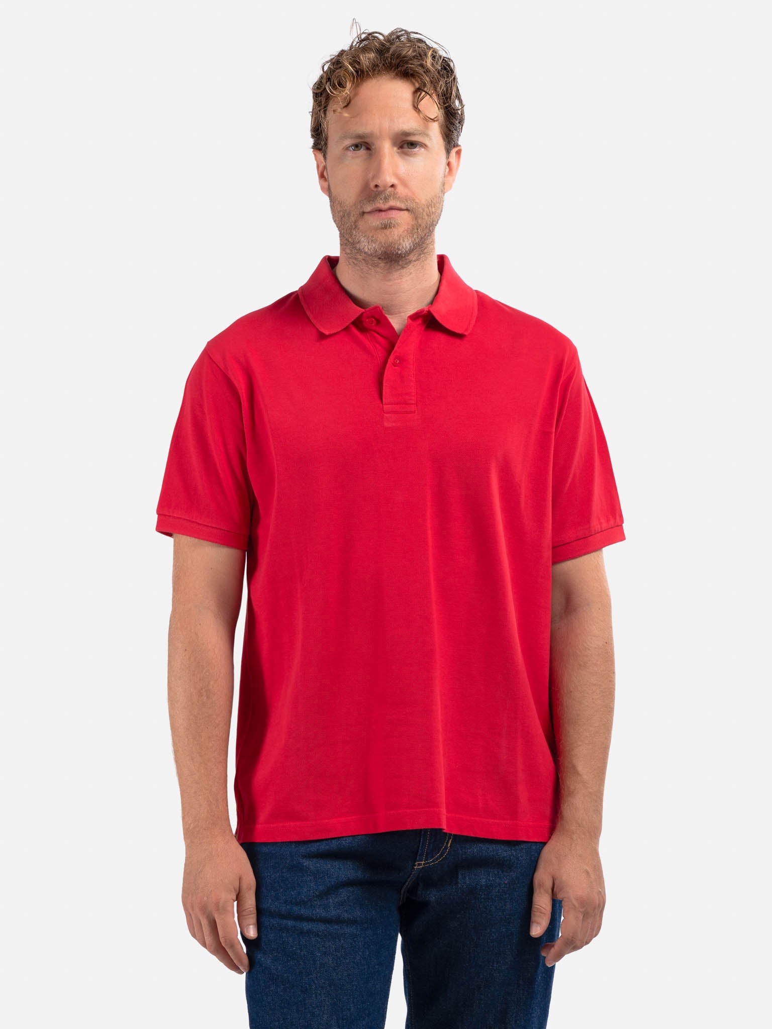 J.W.SAX MILANO Polo in Piquet Rossa