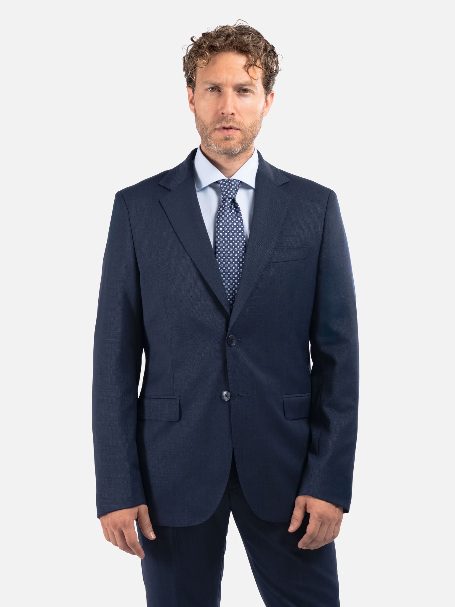 J.W.SAX MILANO Abito All Season in Twill di Lana Blu