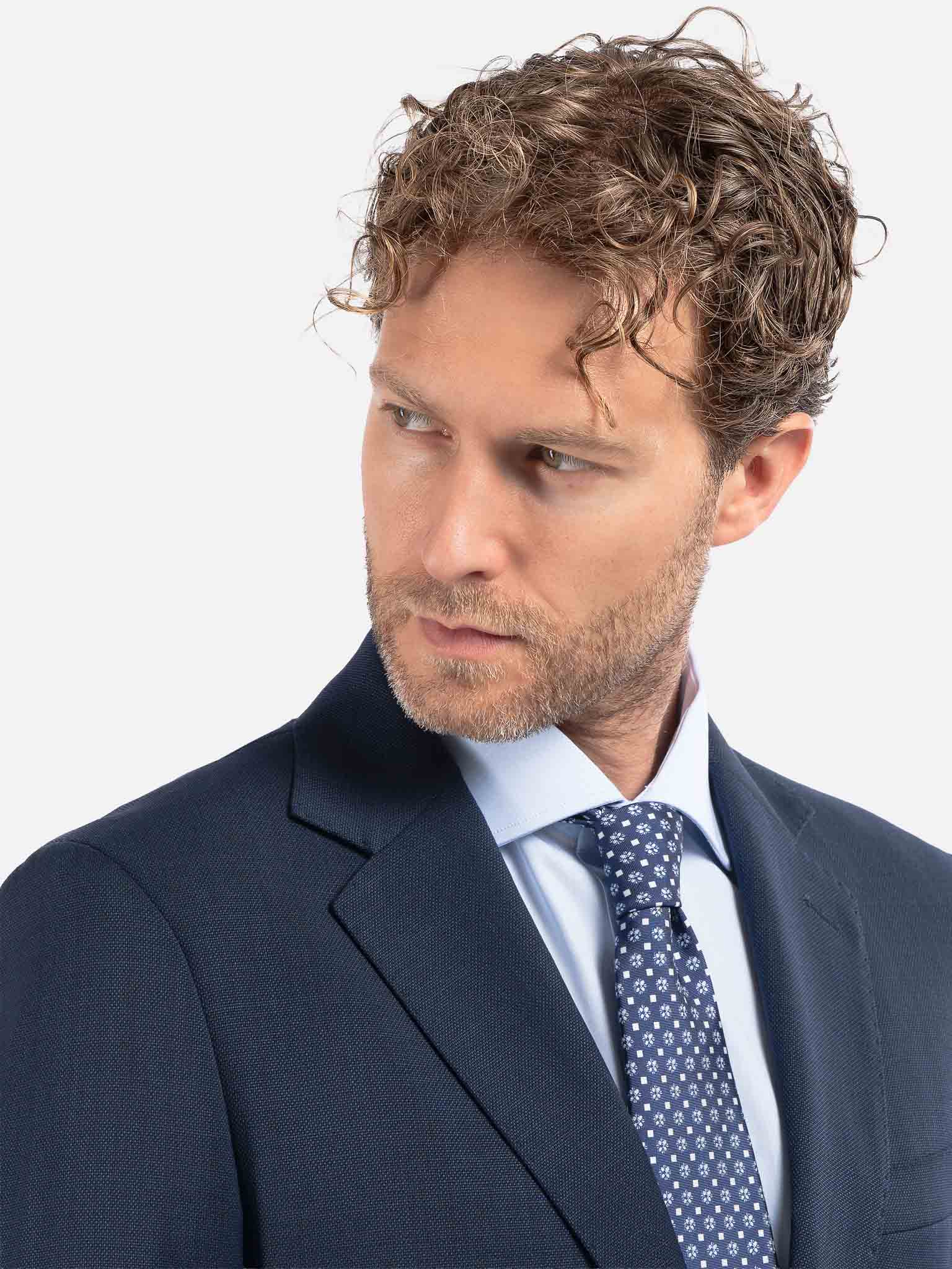 J.W.SAX MILANO Abito All Season in Twill di Lana Blu