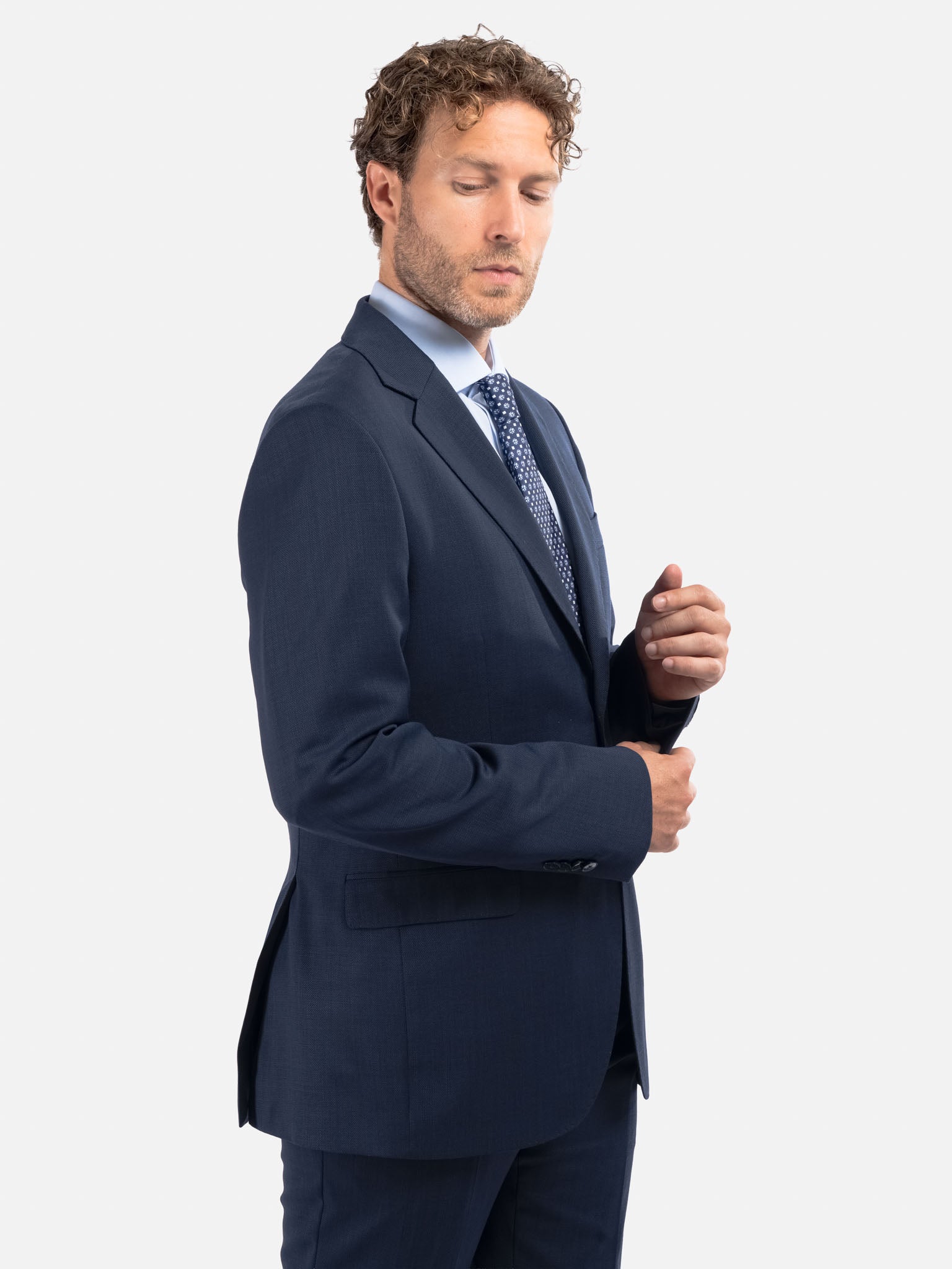 J.W.SAX MILANO Abito All Season in Twill di Lana Blu