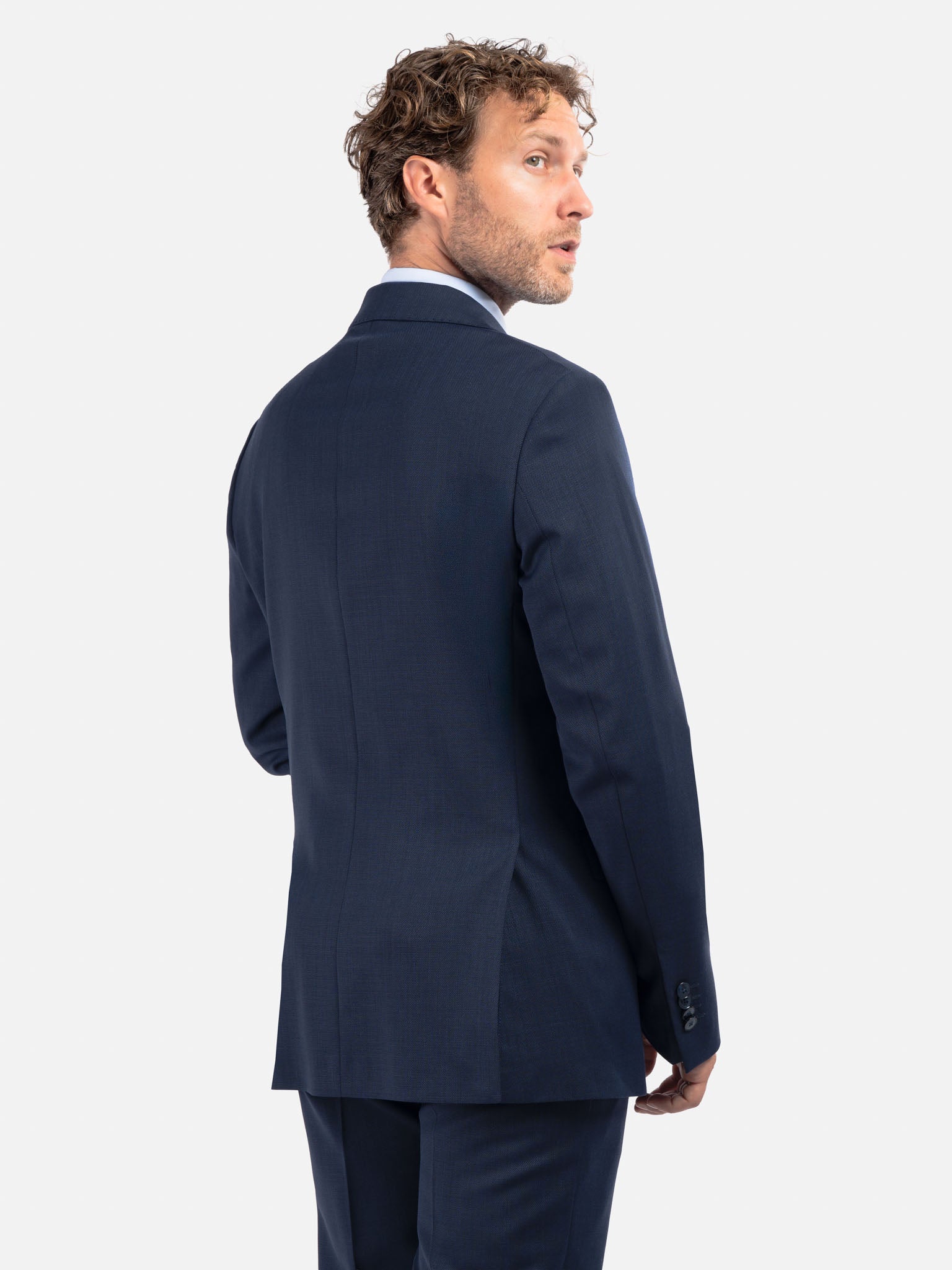 J.W.SAX MILANO Abito All Season in Twill di Lana Blu