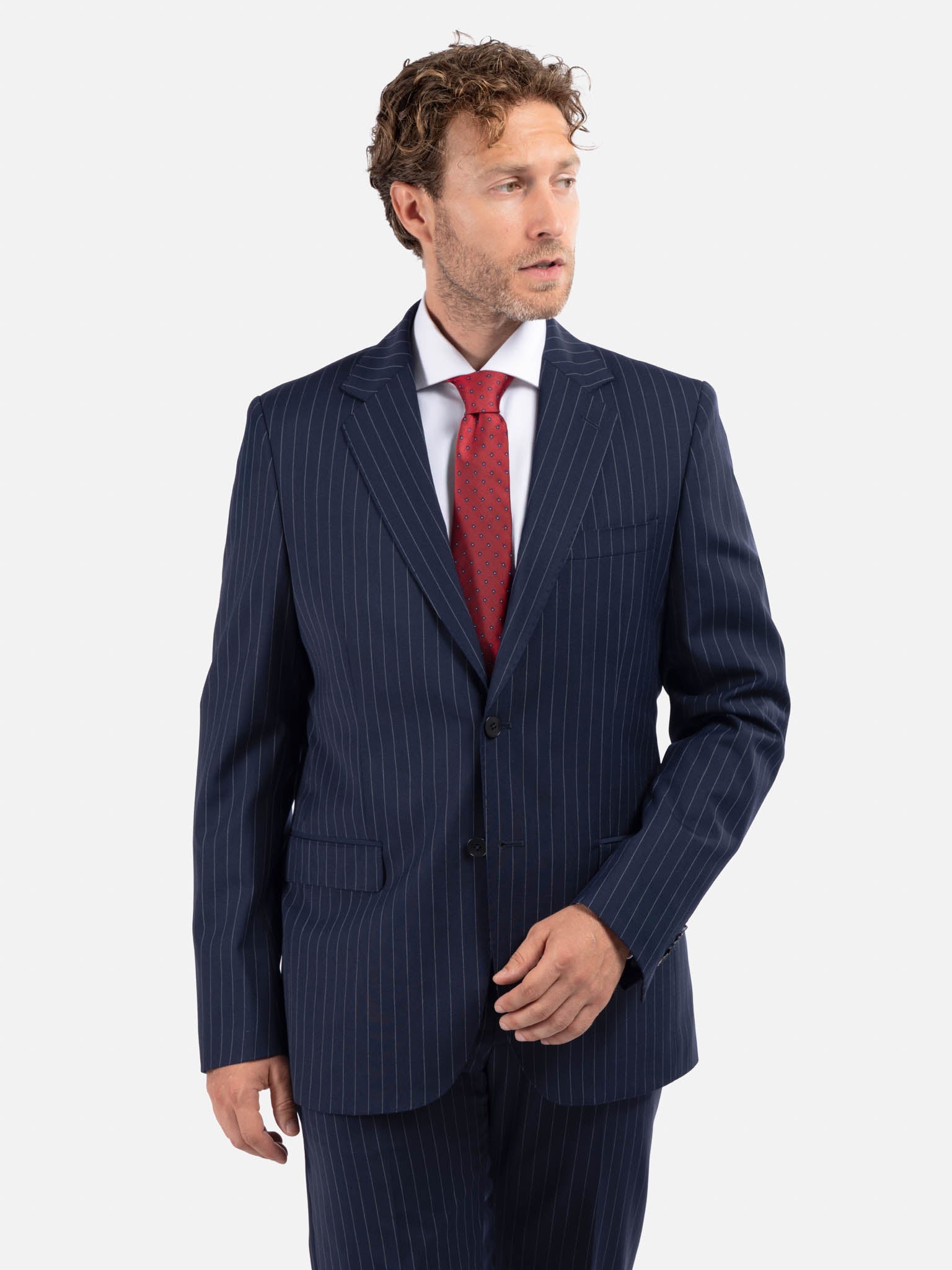 J.W.SAX MILANO Abito Gessato Blu All Season