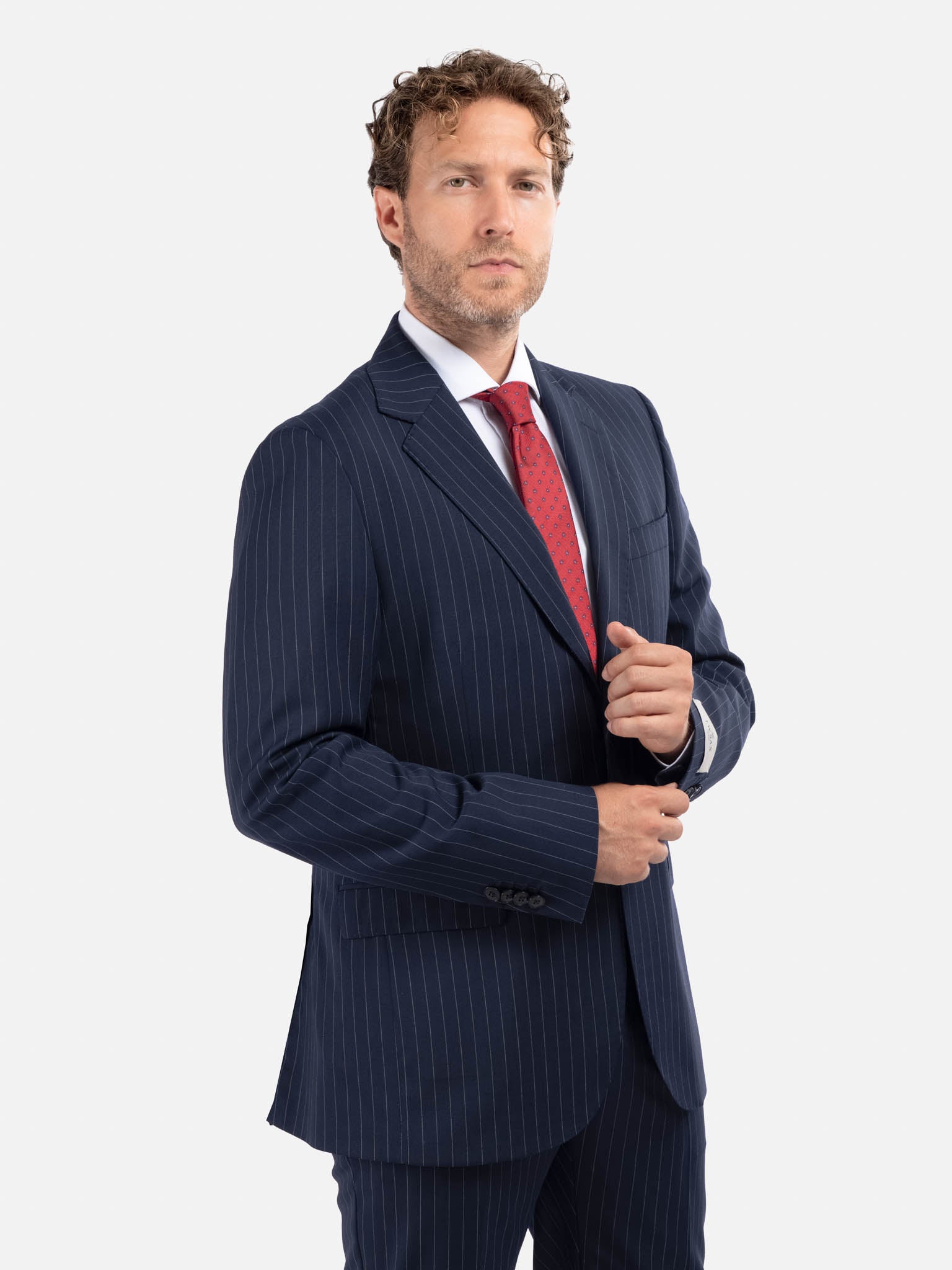 J.W.SAX MILANO Abito Gessato Blu All Season