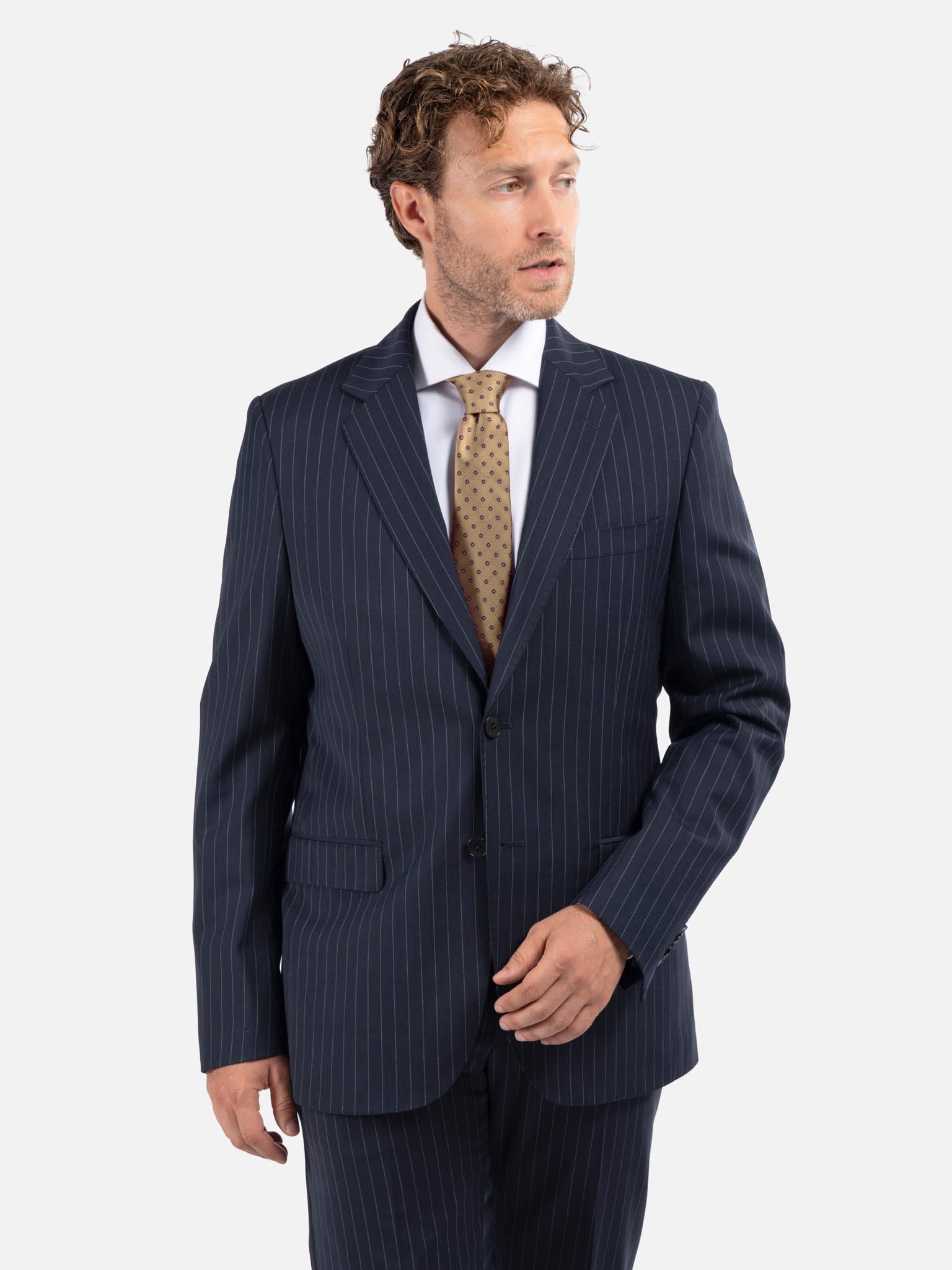 J.W.SAX MILANO Abito Gessato Blu Scuro All Season