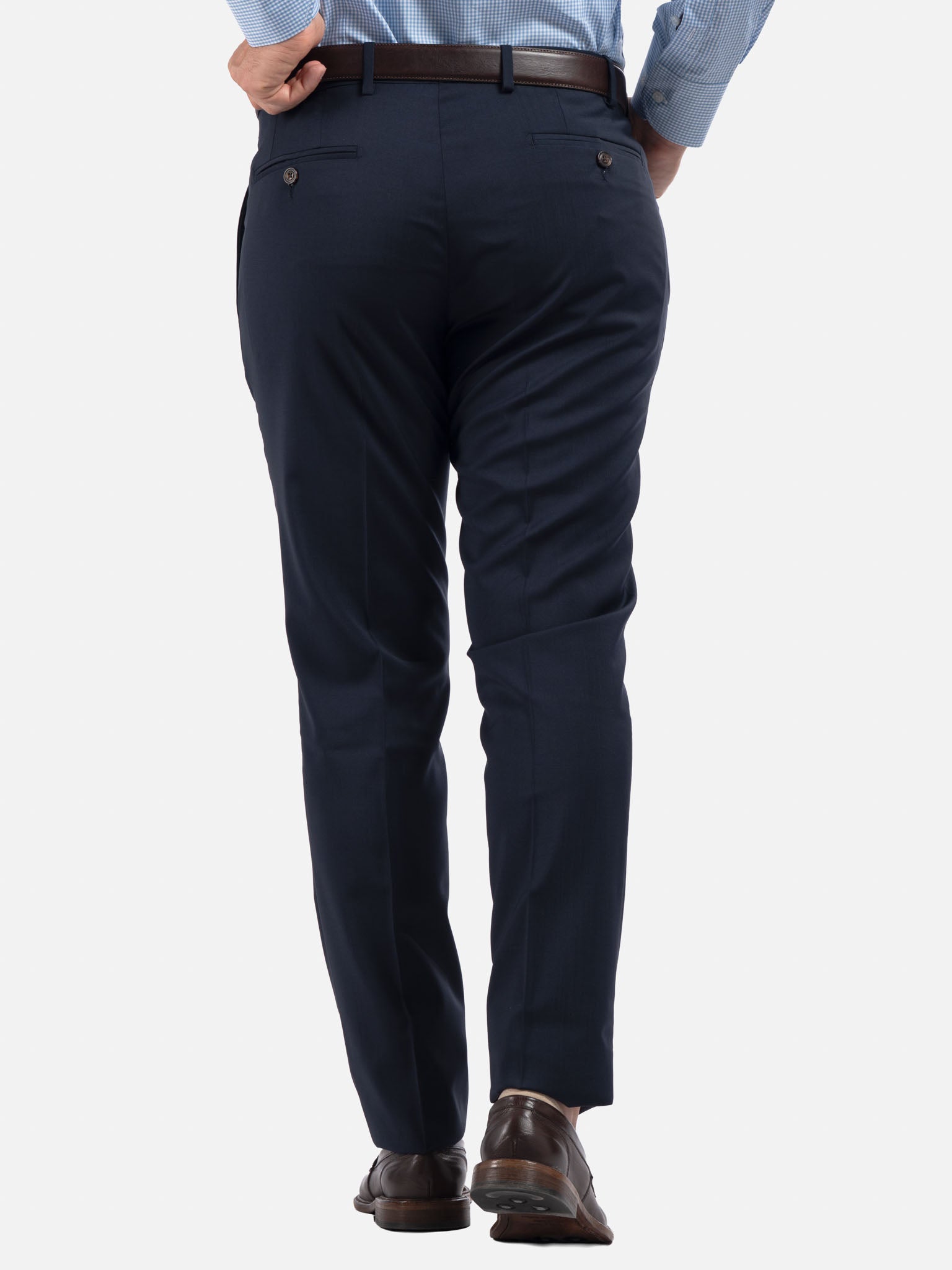 J.W.SAX MILANO Pantalone Blu Slim Fit in Lana All Season