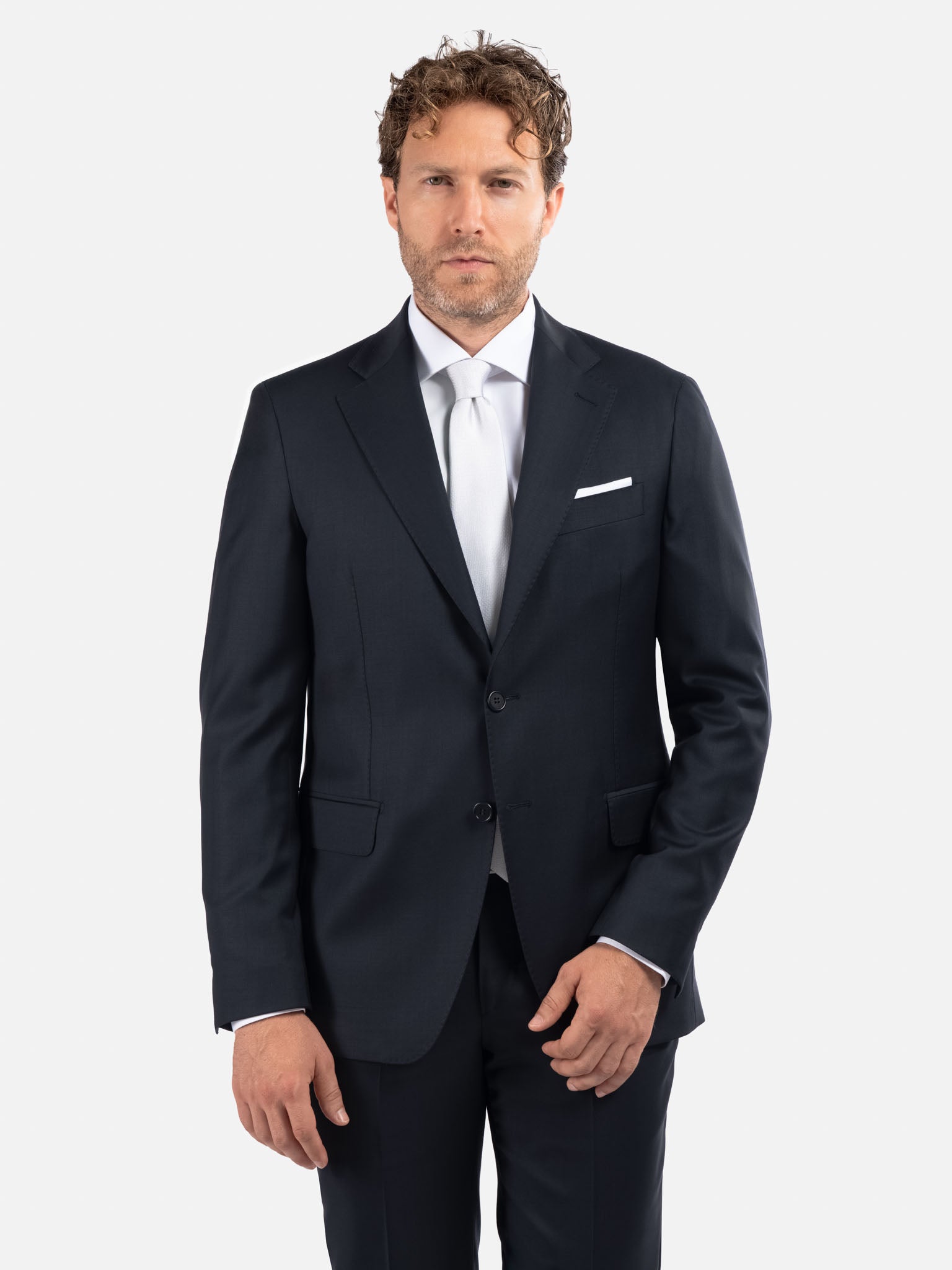 J.W.SAX MILANO Abito Exclusive Blu in Lana Nobility 150'S
