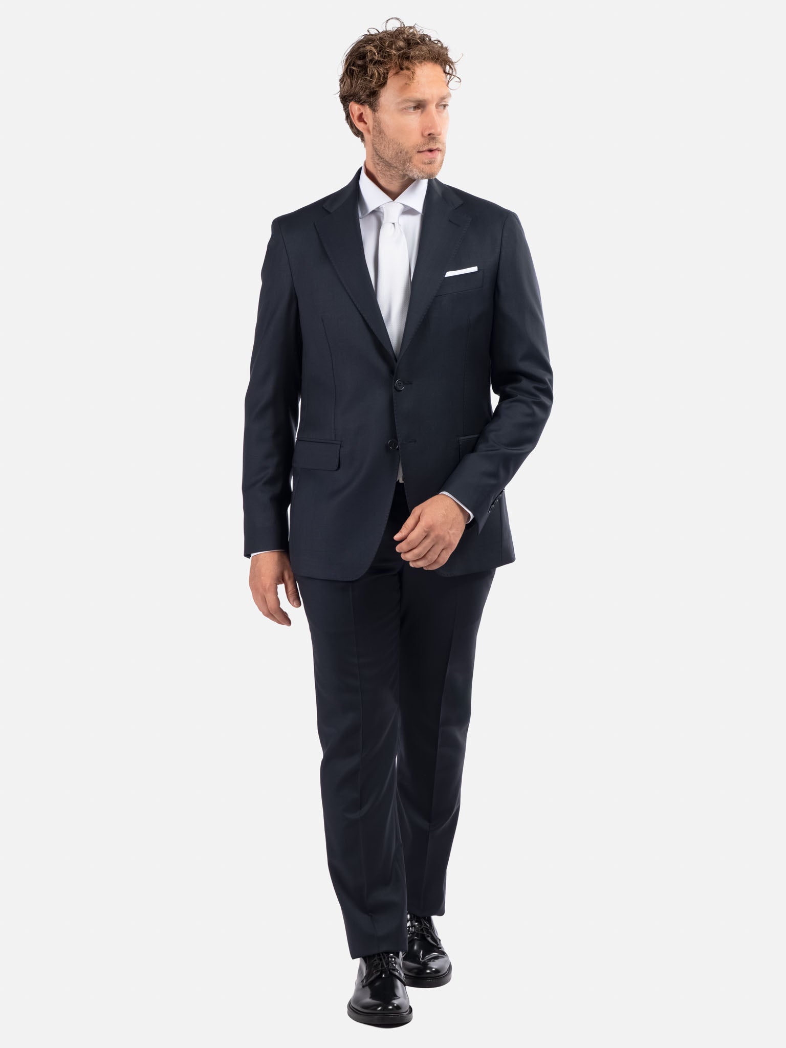 J.W.SAX MILANO Abito Exclusive Blu in Lana Nobility 150'S