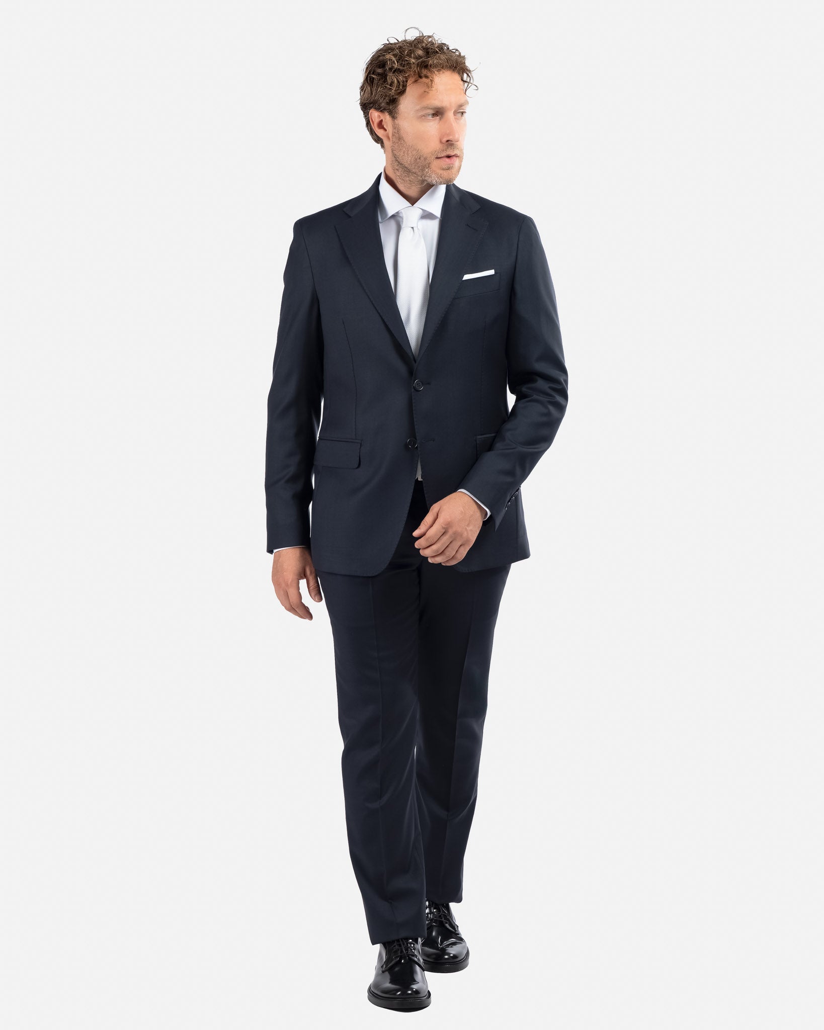 J.W.SAX MILANO Abito Exclusive Blu in Lana Cerruti Nobility 150'S