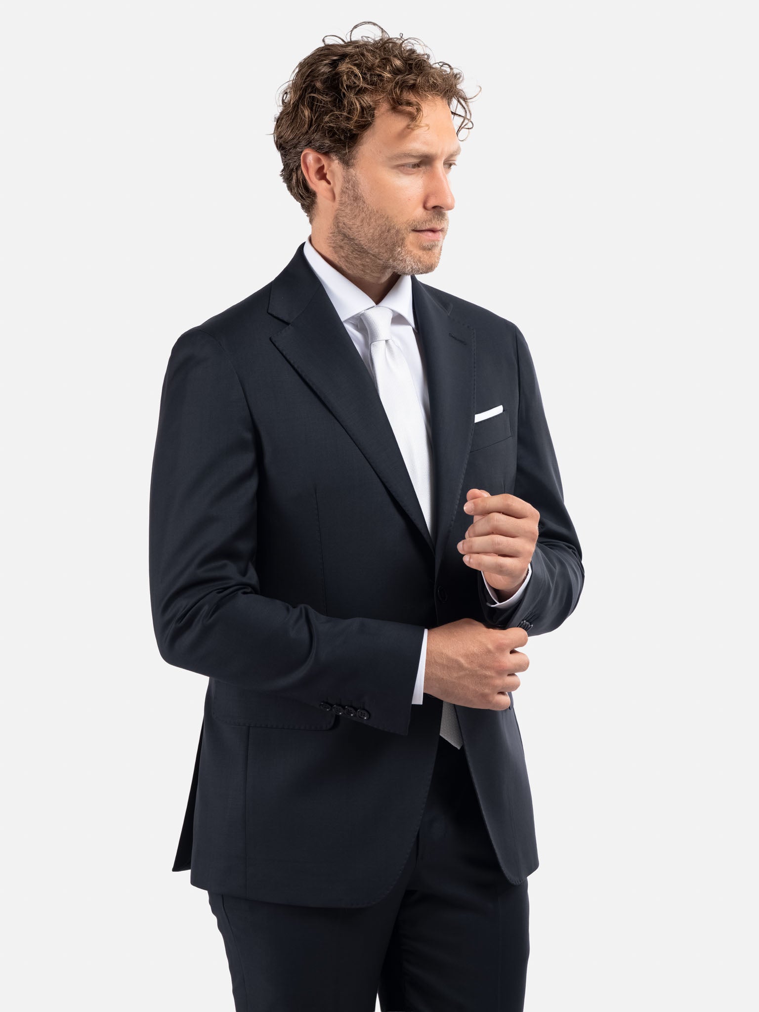 J.W.SAX MILANO Abito Exclusive Blu in Lana Nobility 150'S