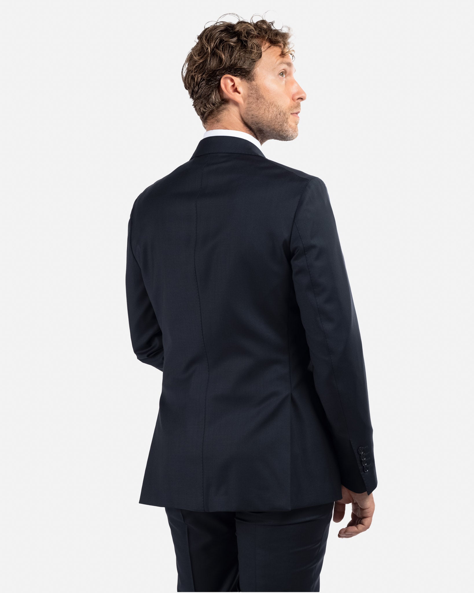 J.W.SAX MILANO Abito Exclusive Blu in Lana Cerruti Nobility 150'S