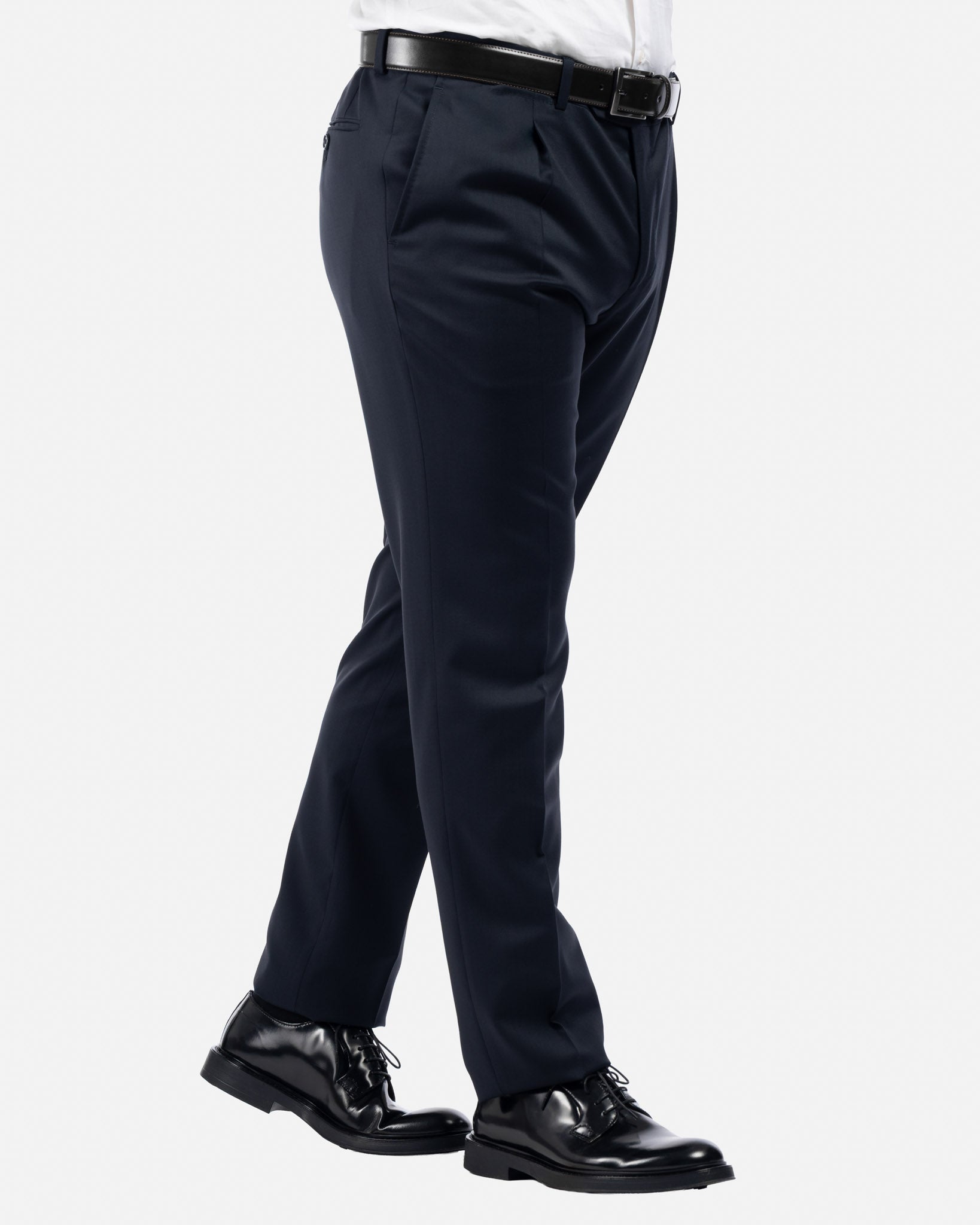 Abito Blu con Rever a Lancia in Lana Super 130's Cerruti