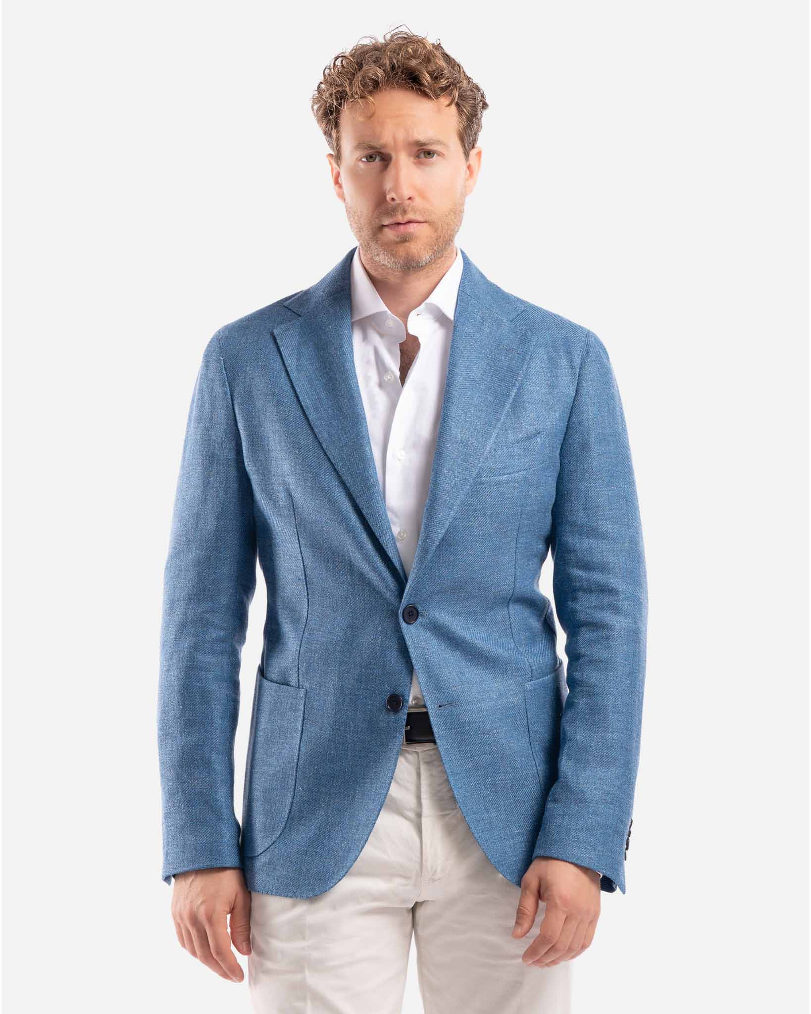 J.W.SAX MILANO Giacca sartoriale sfoderata in lino e seta