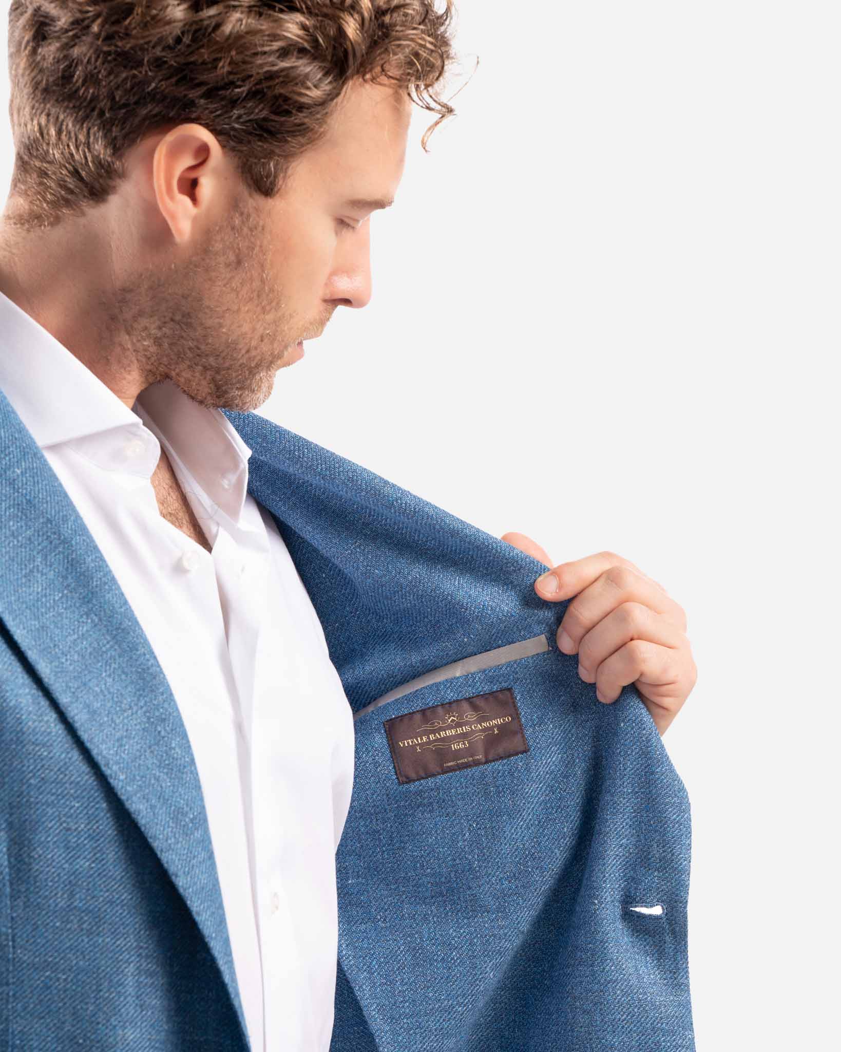 J.W.SAX MILANO Giacca sartoriale sfoderata in lino e seta