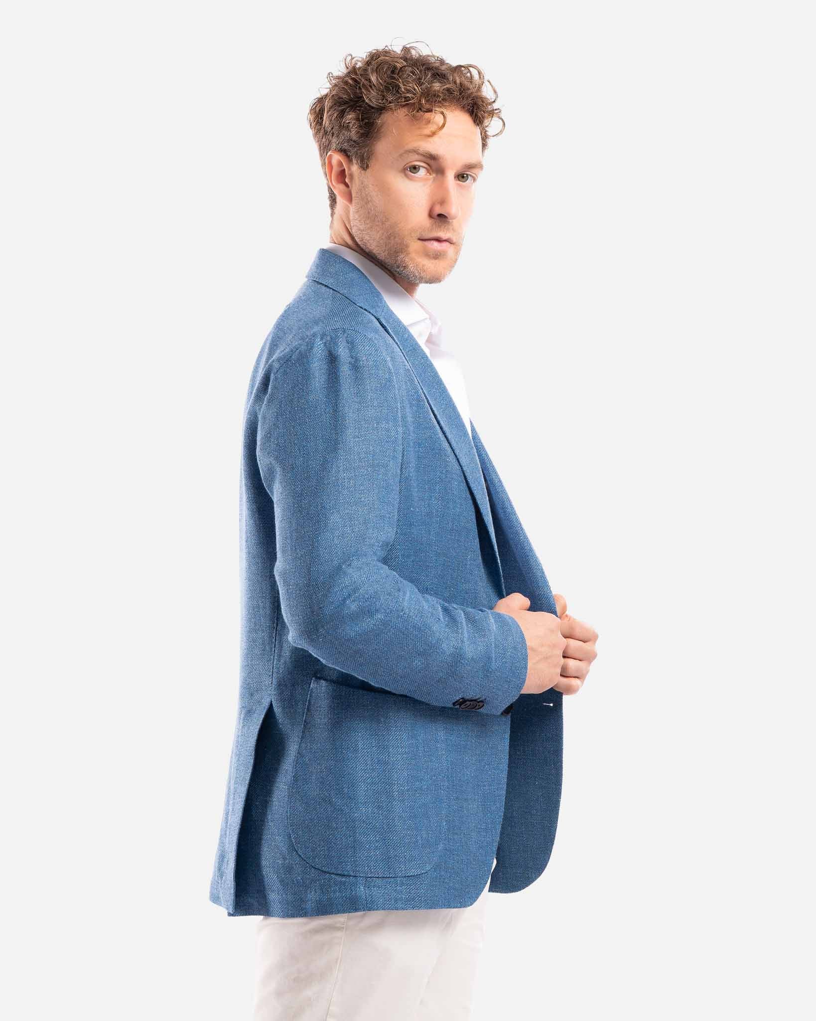 J.W.SAX MILANO Giacca sartoriale sfoderata in lino e seta