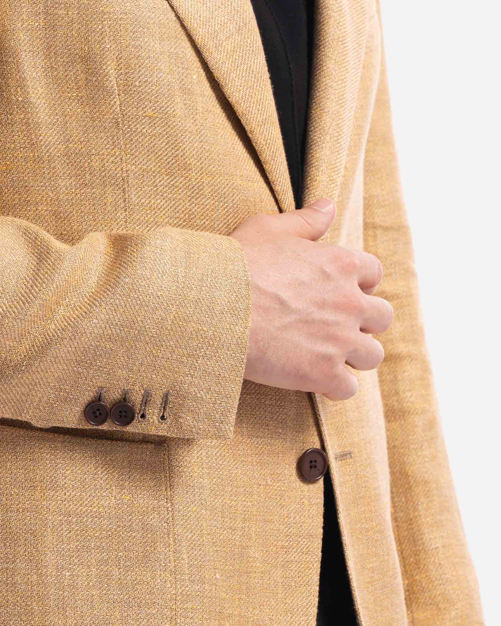 J.W.SAX MILANO Giacca Sartoriale Sfoderata in Lino e Seta